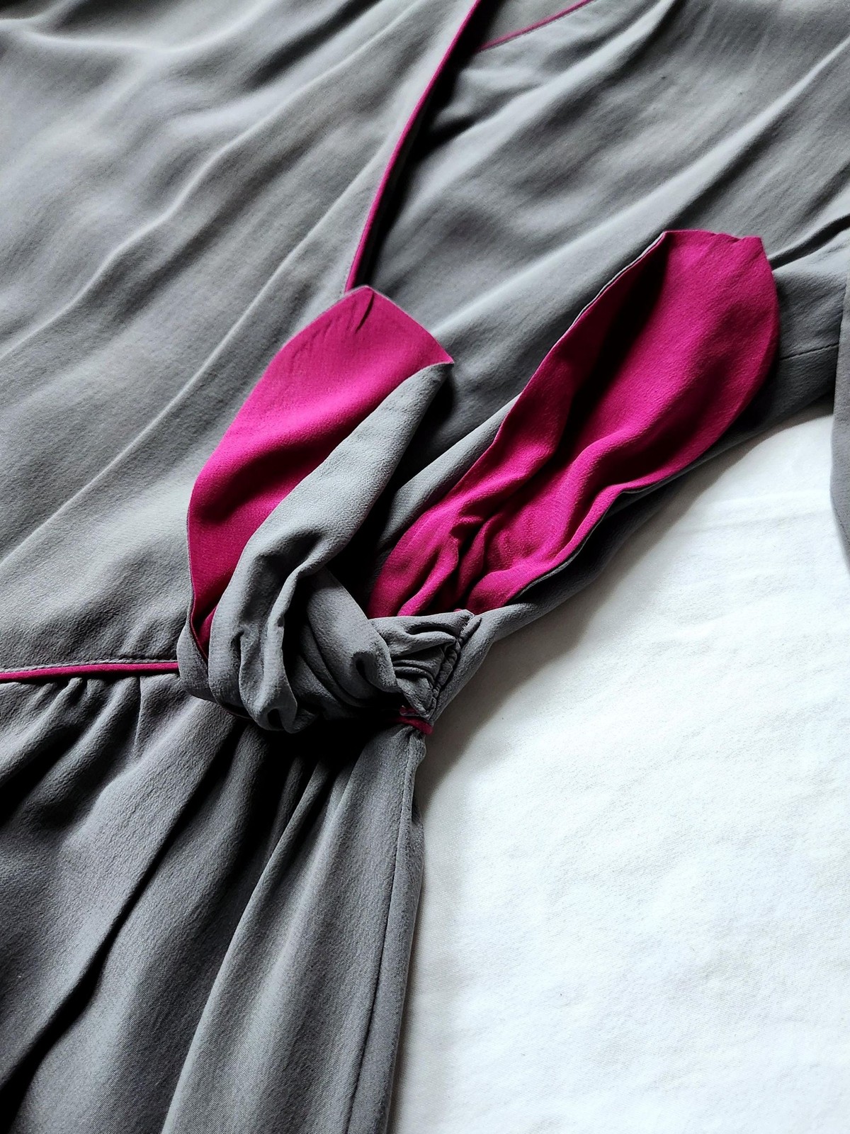 1970s 100% Silk Midi Wrap Dress: Vintage A-line Secretary Dress, 6