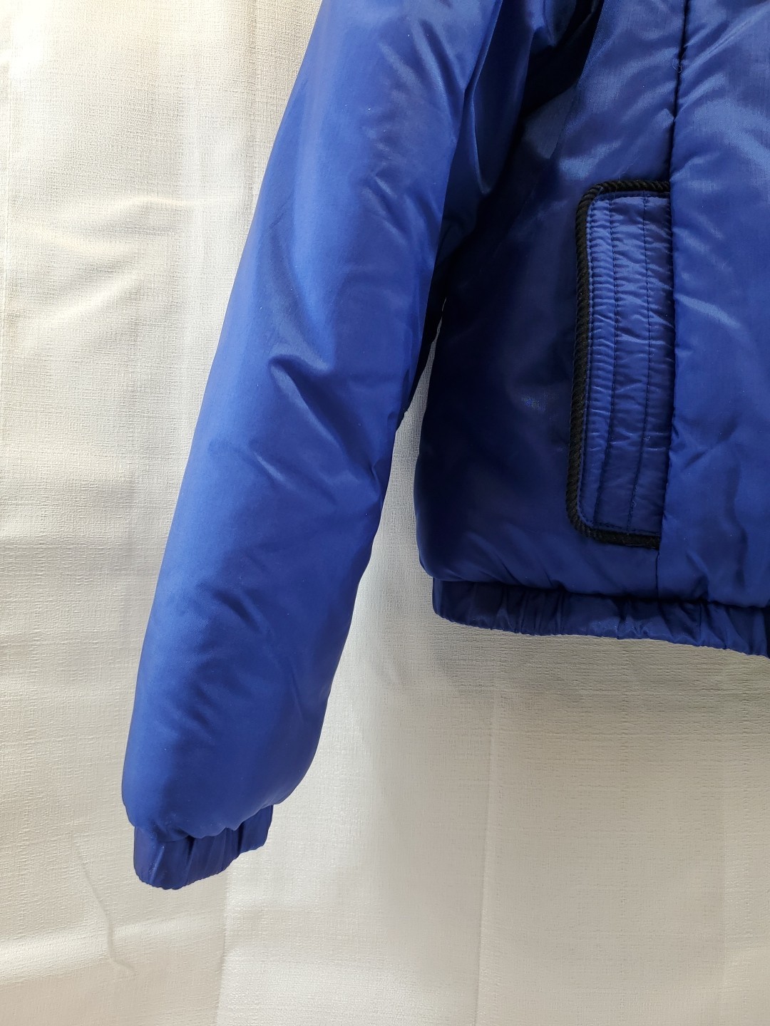 80s „YR” Puff Jacket Short Waist Puffy Sleeve Shoulder Retro Vintage Purple XL