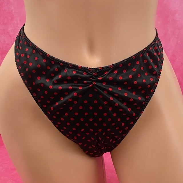 Vintage 90’s y2k Thong Panties Polka Dot Shiny Glossy Sissy Knickers Women’s 10