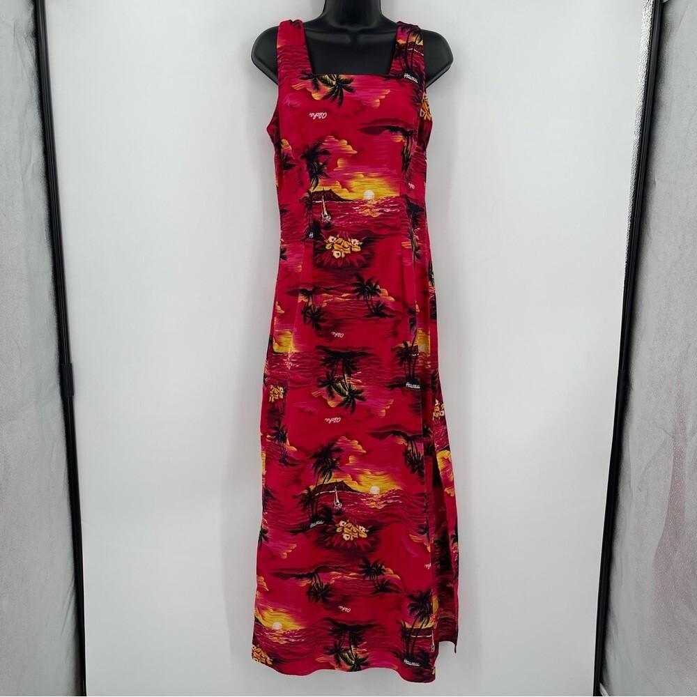 Vintage Royal Creations Hawaiian maxi tank dress resort wear vacation size S/M