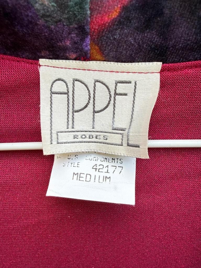 Vintage Appel Robe Ruby Red Velour NEW with Belt size Medium