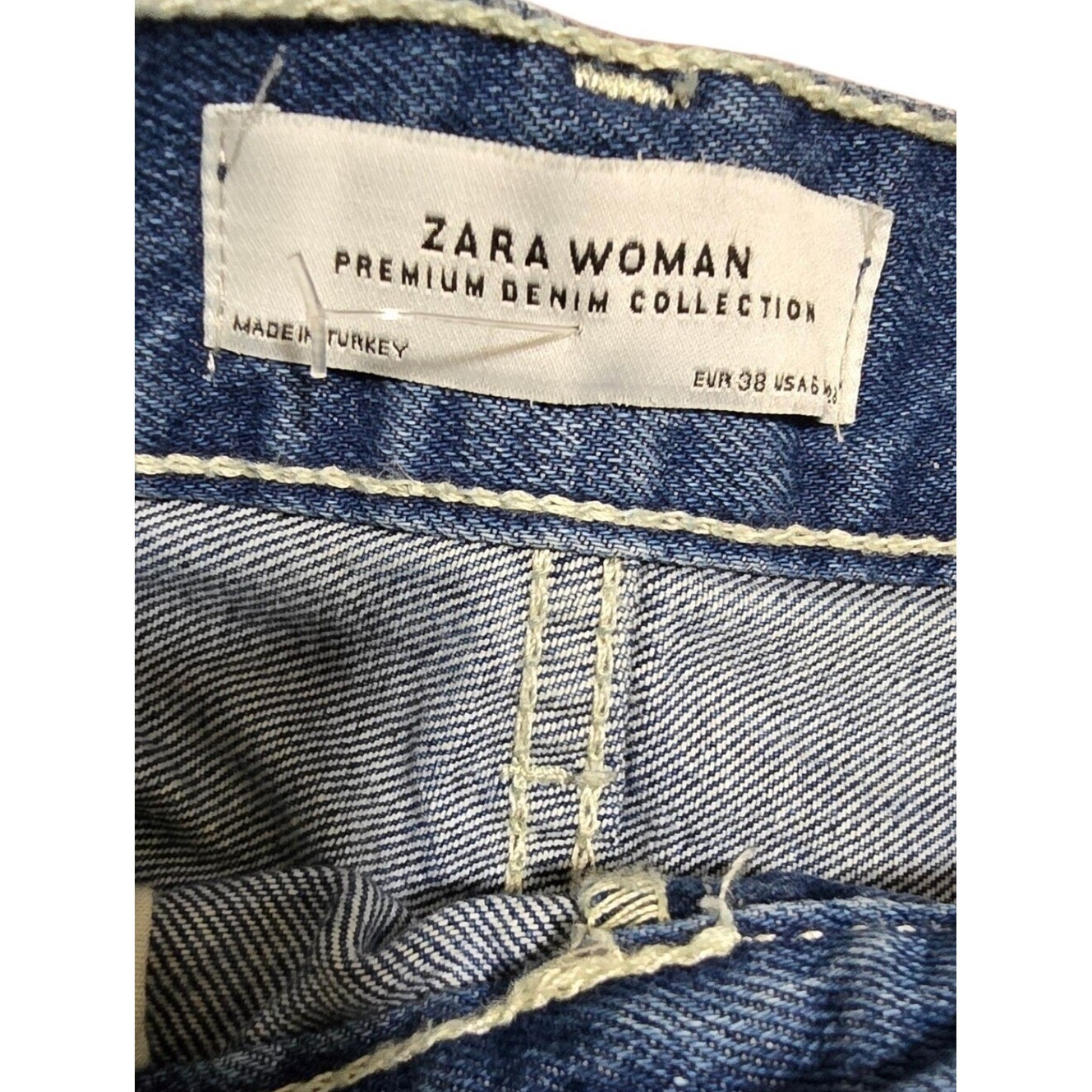 Zara Jeans Women Size 6 Dark Blue Wash Premium The Vintage High-Rise Flare Jeans