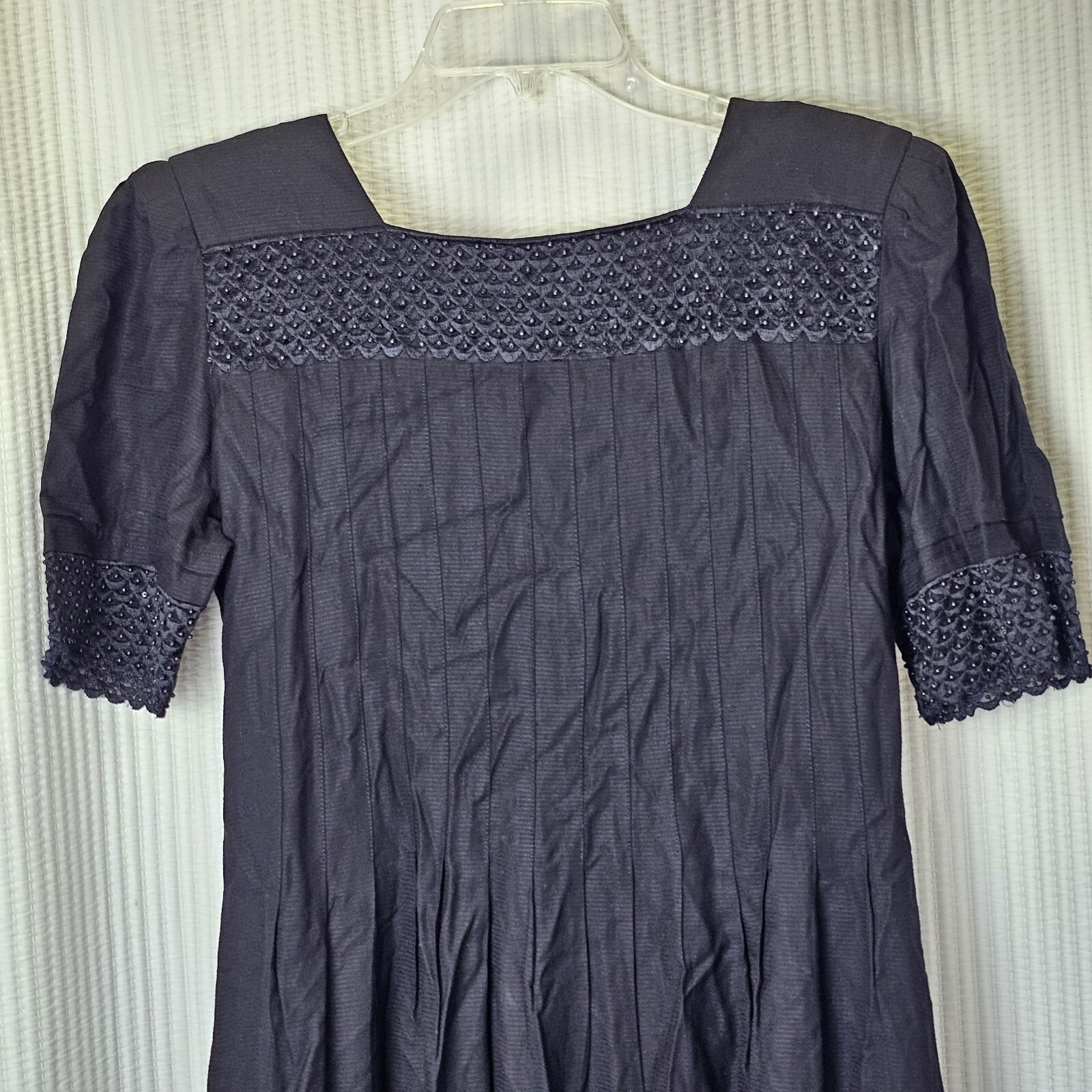 Vintage rayon gauze weight Sarah Elizabeth cottage core short sleeve dress sz 12
