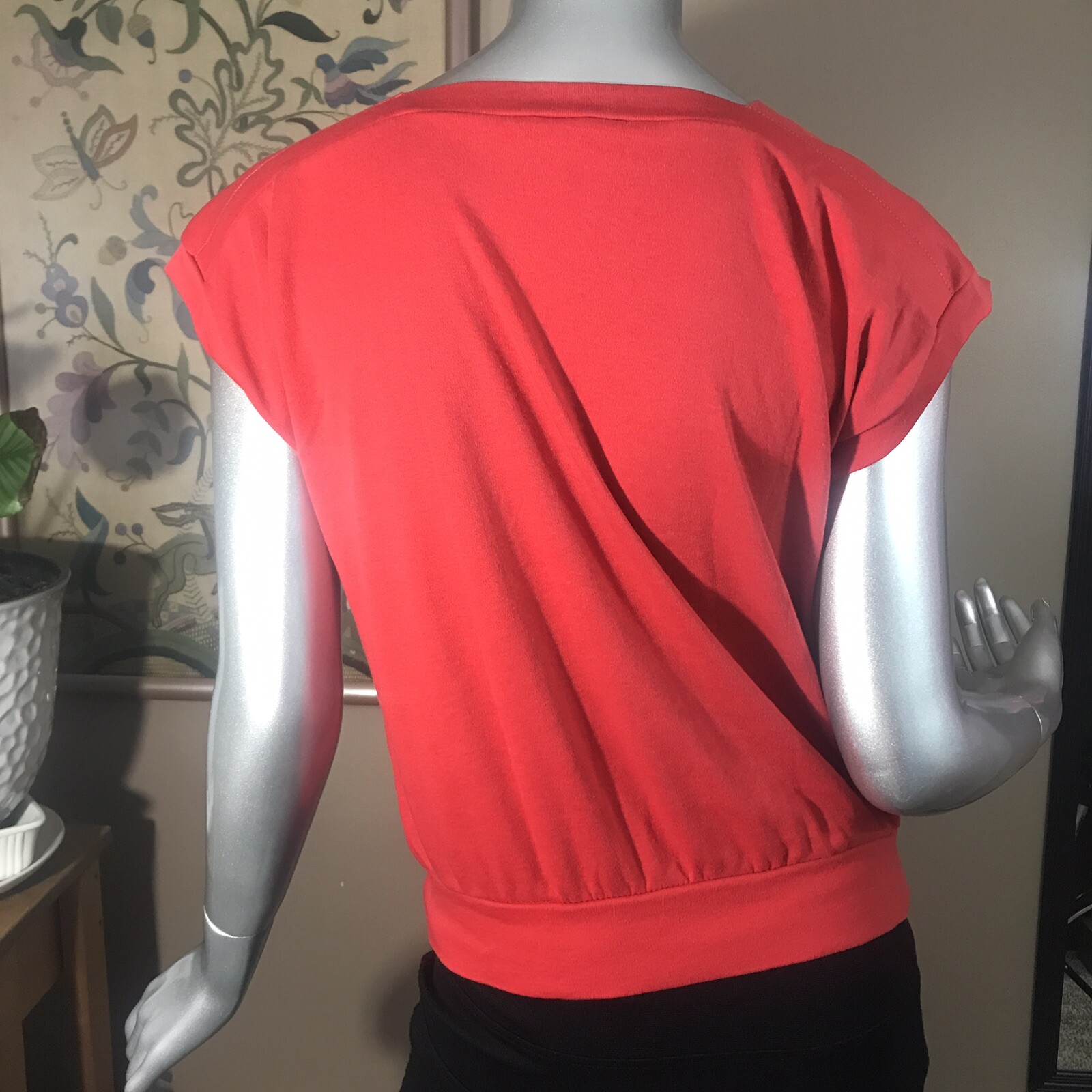 Vtg 70s Peppermint Casuals Women’s Short Cap Sleeve Knit Top Red Small Medium