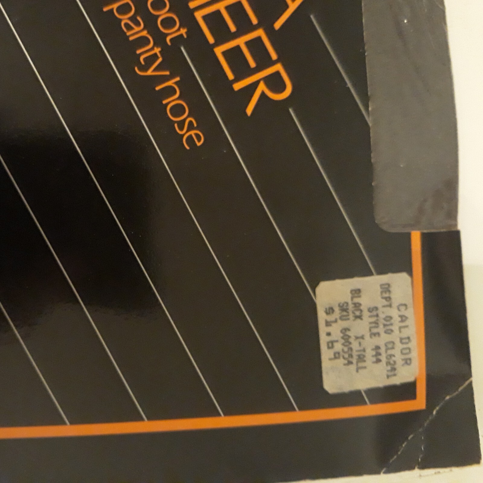 NOS 1980’s Caldor Ultra sheer sandal foot Pantyhose nylon sz X-Tall Black XL B4