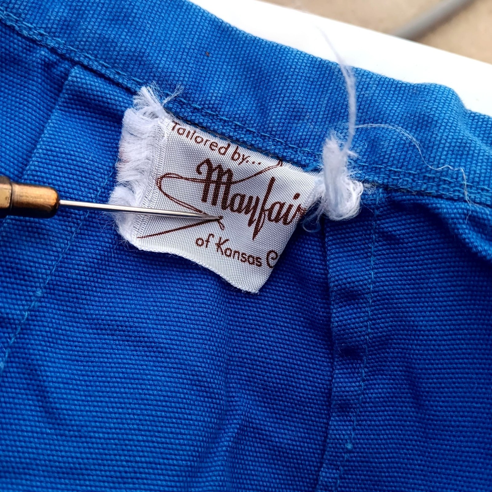 Vintage 1960’s Womens Shorts Med 26″ HIGH WAIST COUNTRY BLUE DENIM Kansas FARM