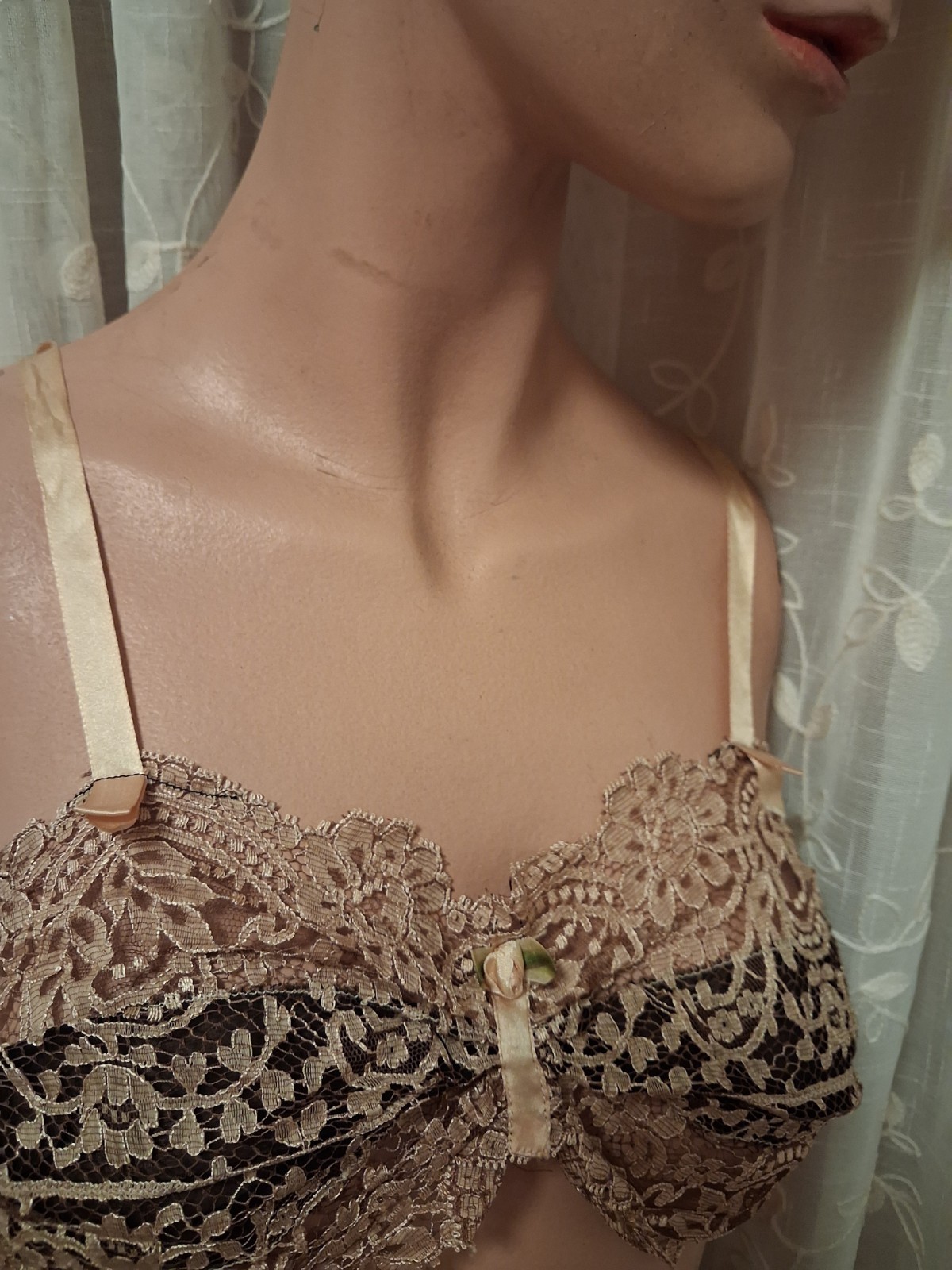 Vintage Panties Bra 1930’s Lace Black Silk Chiffon Tap Pants Lingerie Ladies Xs