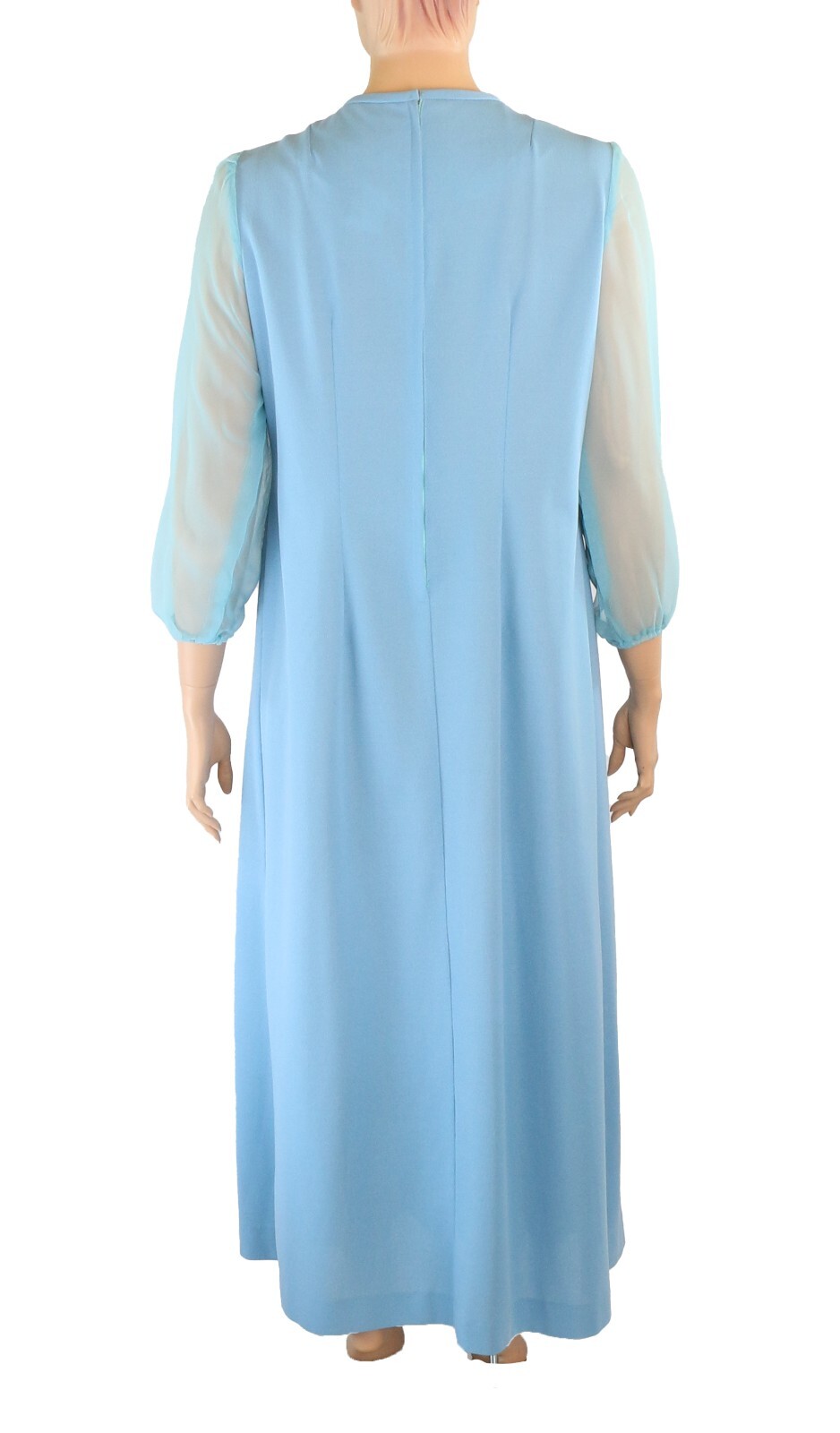 Tribute Dress Vintage 1960s 70s Blue Maxi Bridesmaid Prom Party Dress size 22