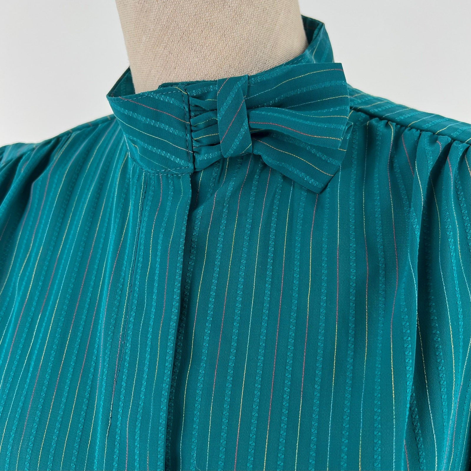 80s high neck secretary blouse 1980s vintage