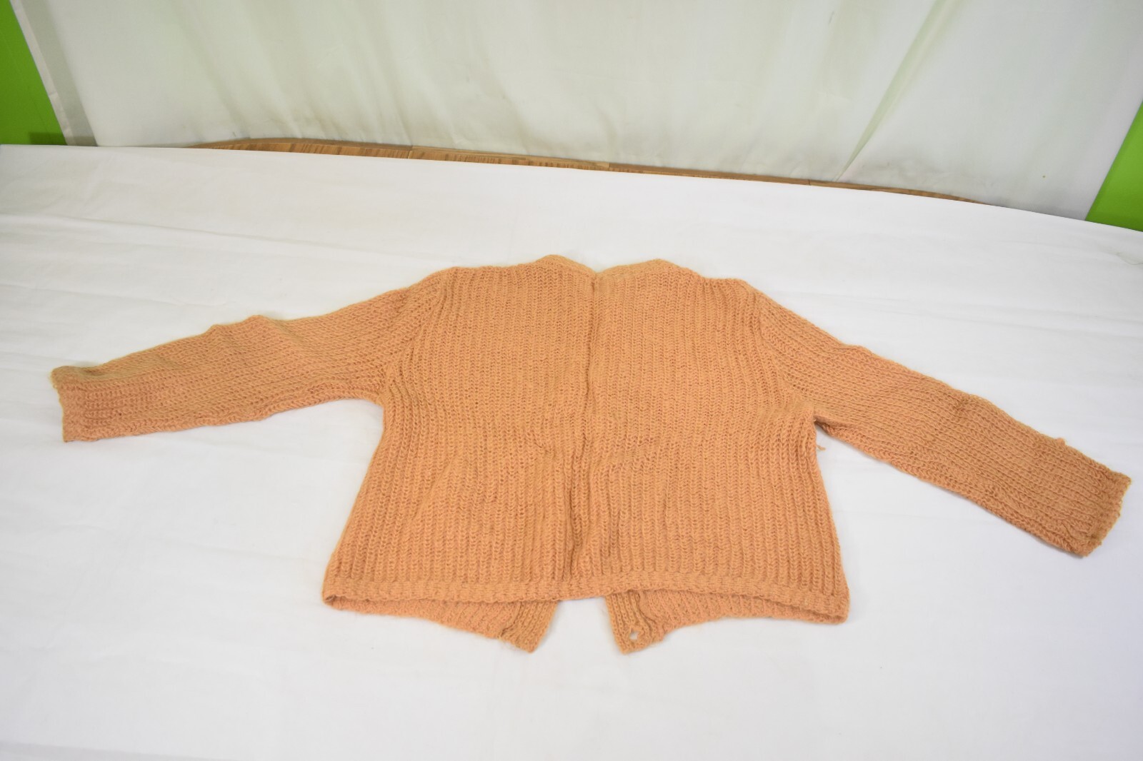 VINTAGE Sweater Womens L Tan Brown Lambs Wool Angora Mohair 80s Majestic