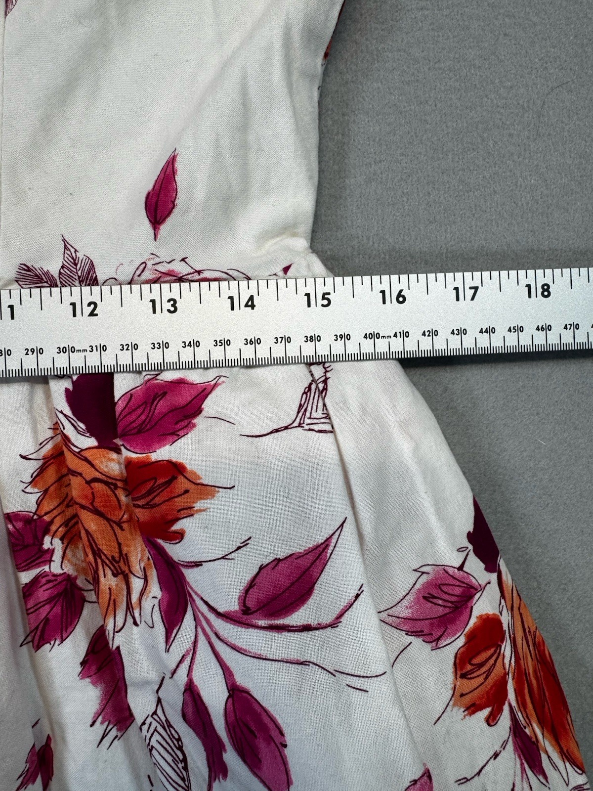 Myrtlewood of California 1960s Floral Fit & Flare Cotton Dress White Magenta L