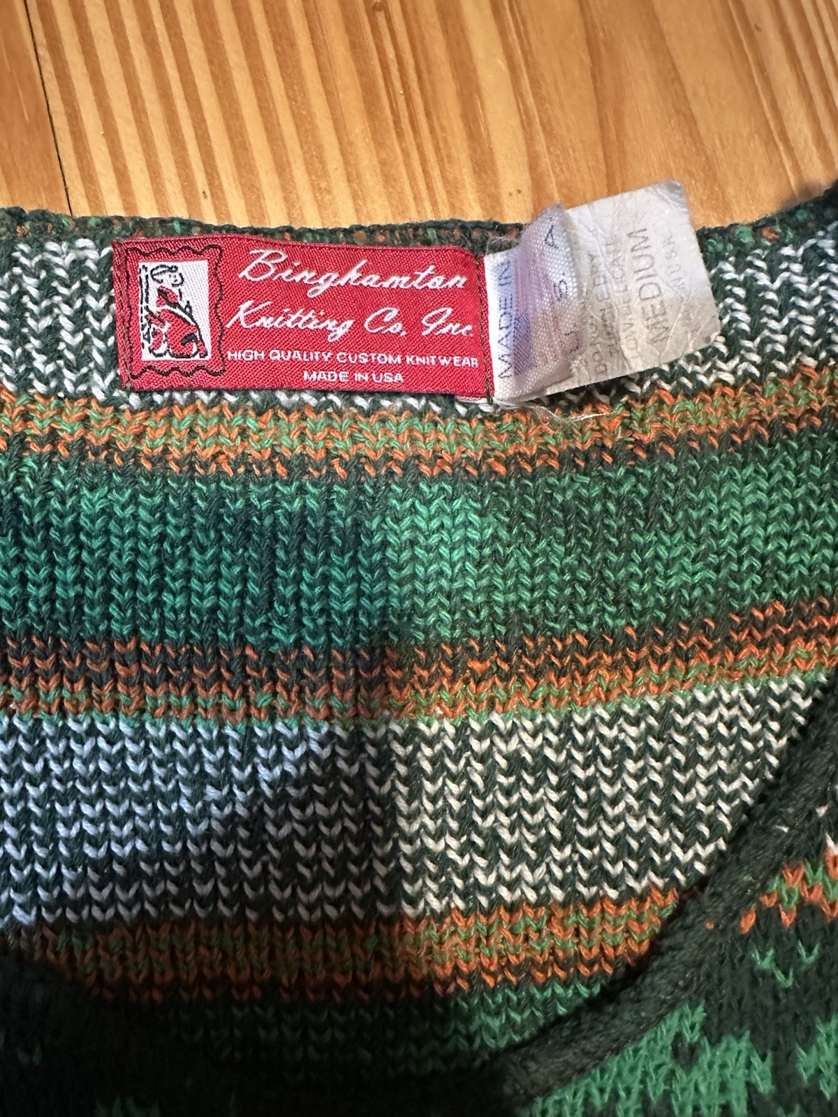 Vintage Binghamton Knitting Co Clover Irish St. Patrick’s Day Sweater Medium