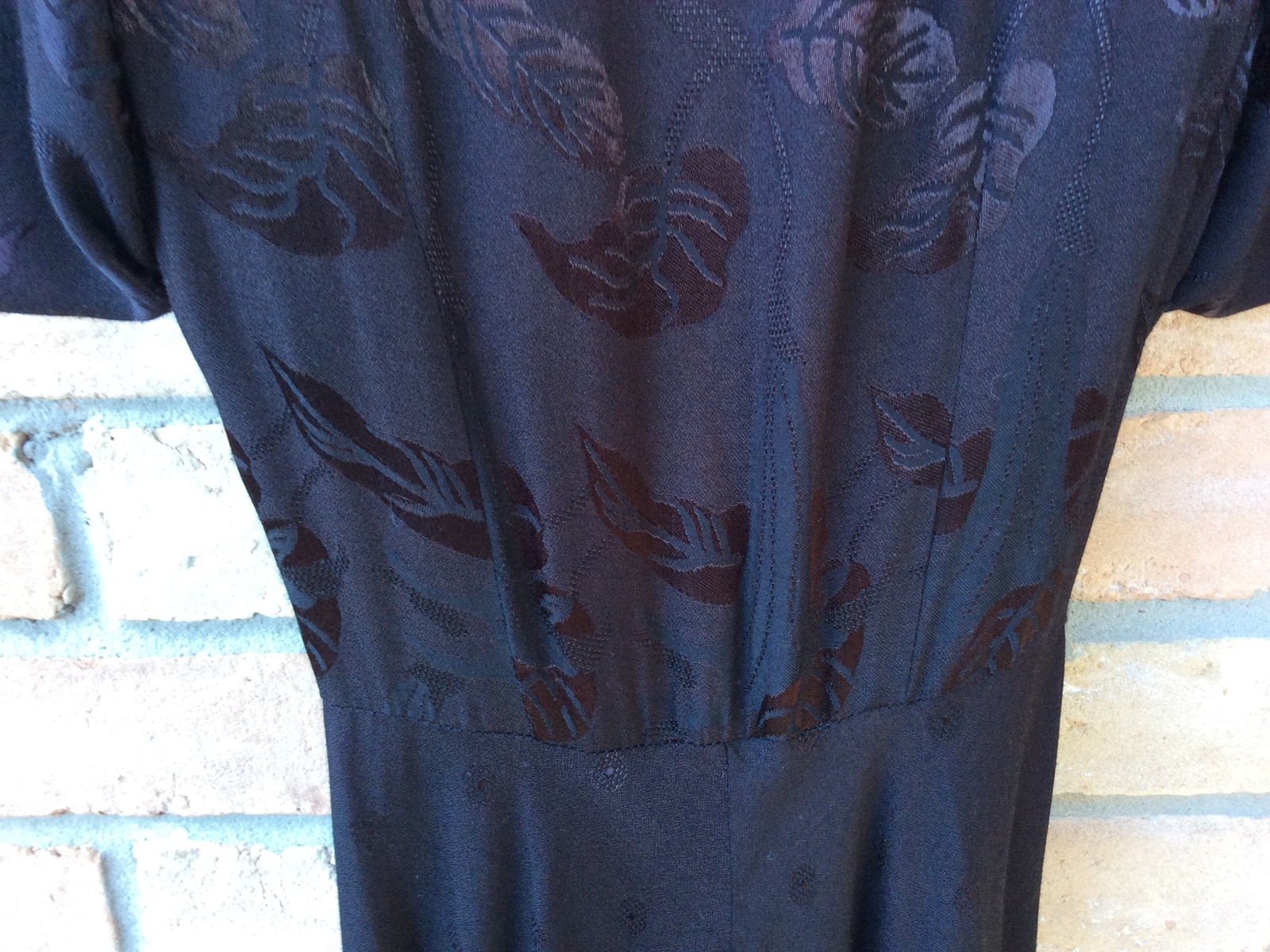 VTG 80s CAROLE LITTLE PETITES Sz 2P Dress 80s/30s Art Deco Drape Floral USA