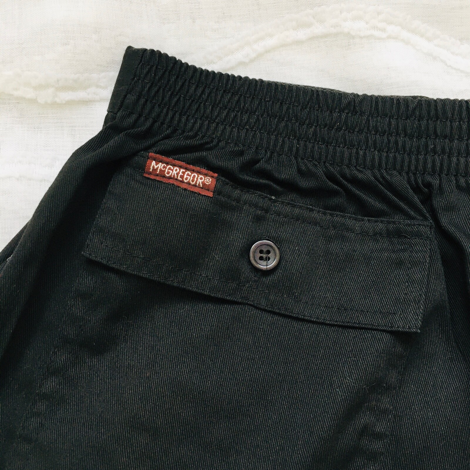 Vtg McGregor High Waisted Flat Front Elastic Waist Shorts Sz L Pocket