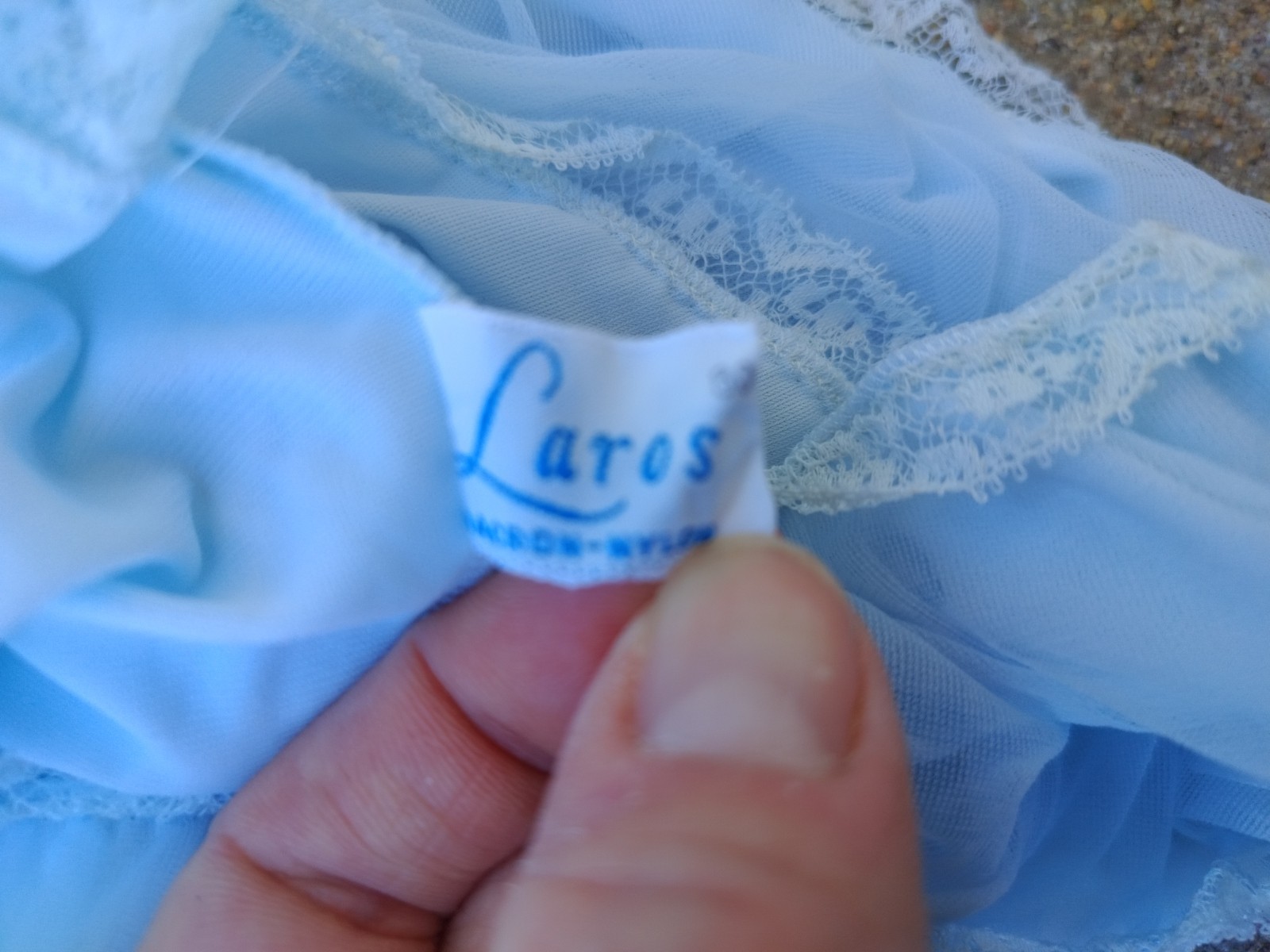 Vintage Laros Nightgown Robe Set Light Blue Small 34