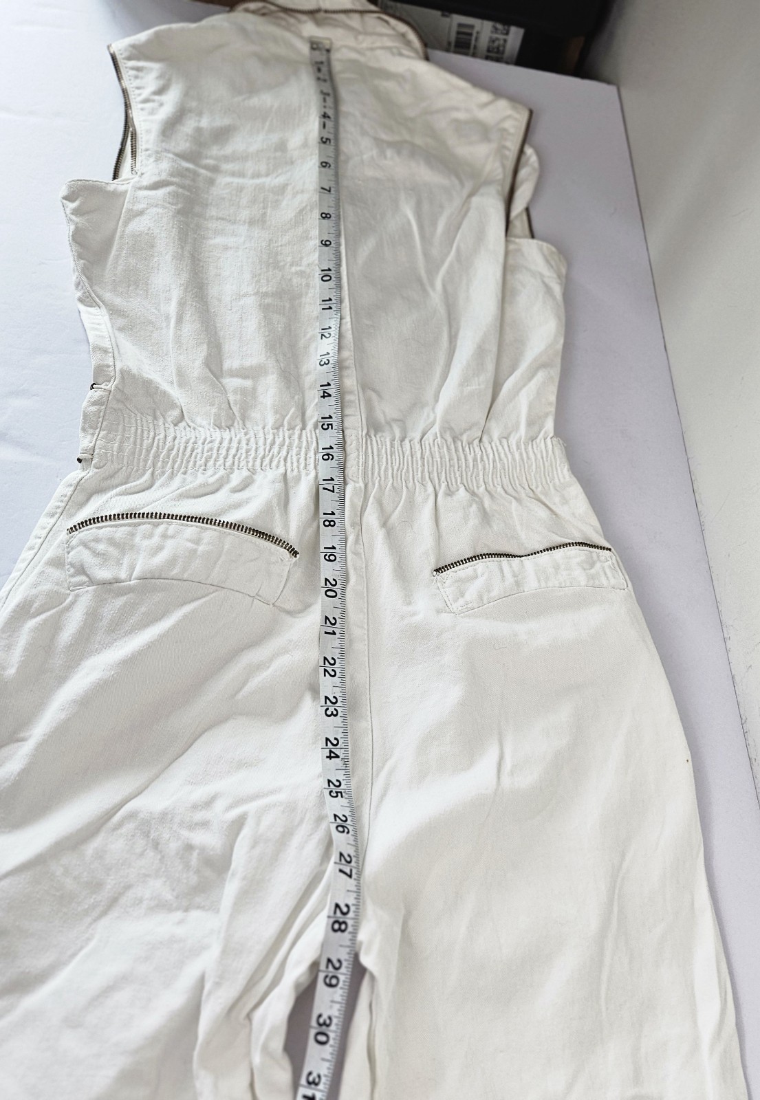 RARE Vintage 1970s Victory 1 Women’s White Denim Jumpsuit Size S/M TALON ZIPPER