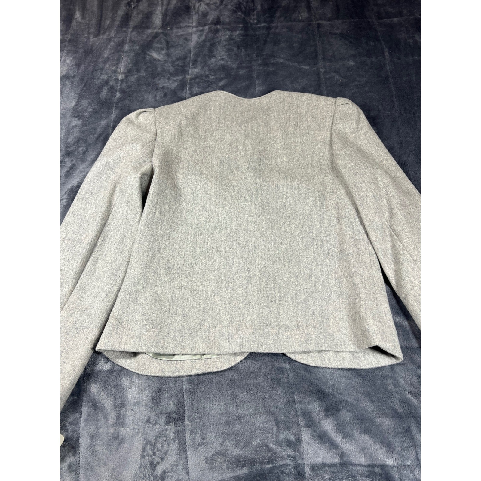 College Town Wool Suit Set Vintage Gray Blazer Skirt Set Size 5/6 NWT