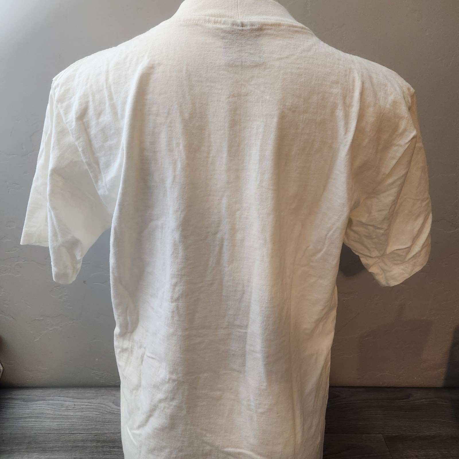 Vintage Oneita Power-T Farm Animal Heart T-Shirt Cream Size L 80s Made in USA