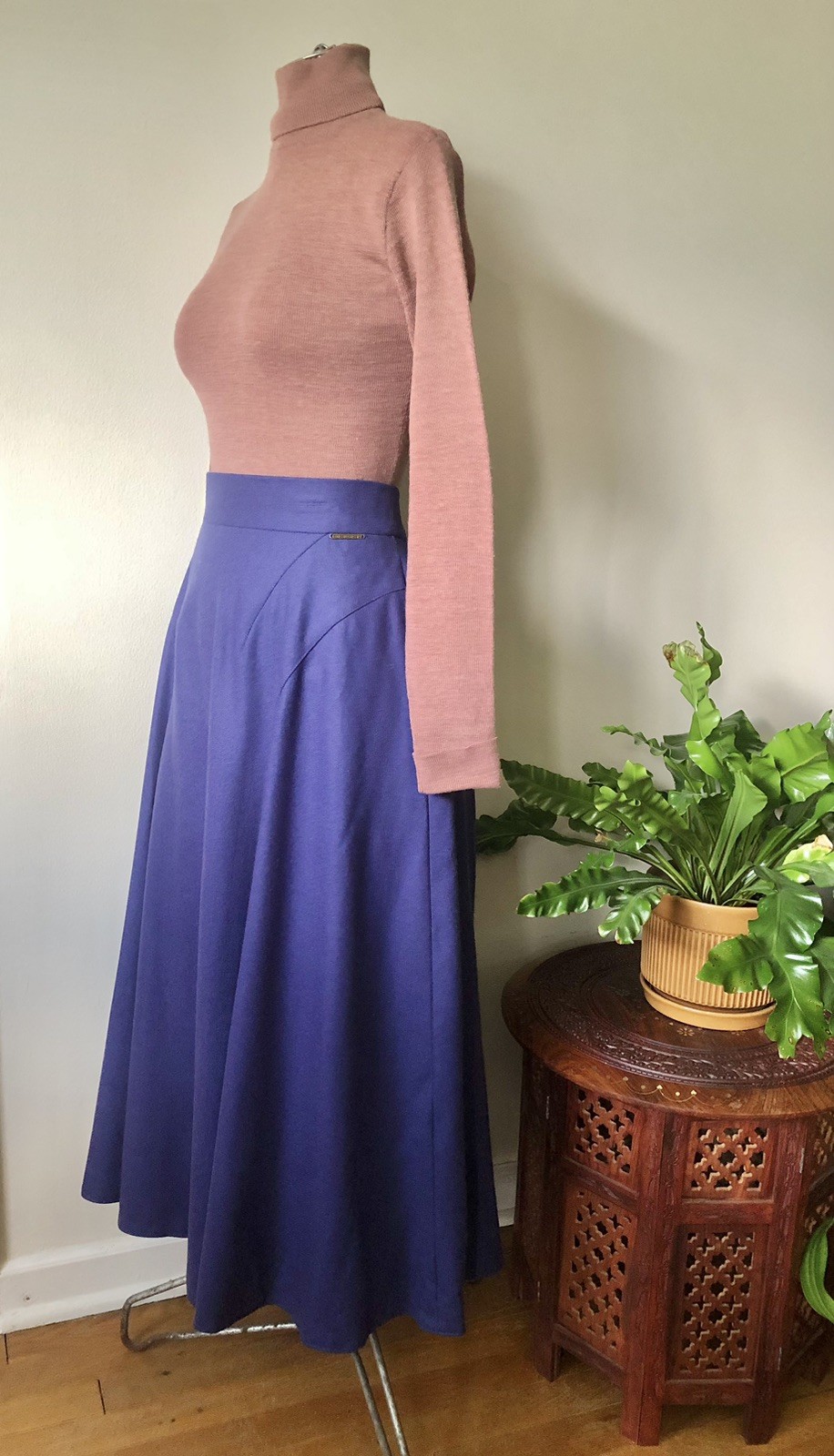 Vintage Dusty Rose Wool Blend Knit Turtleneck