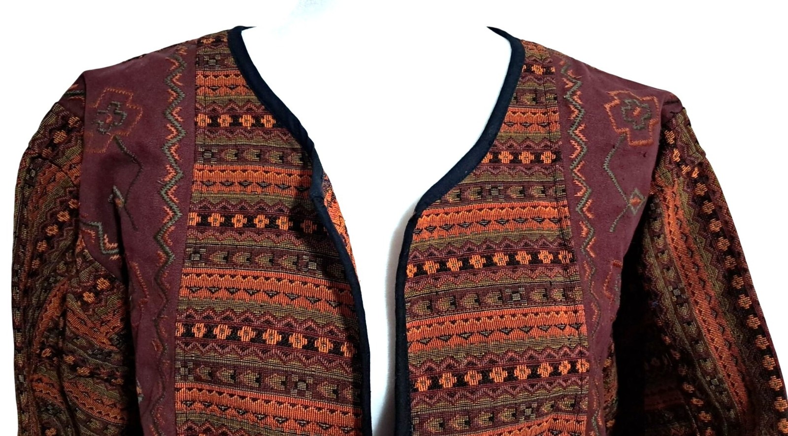 Passports Pier 1 Imports Jacket Womens Medium Multicolor Vintage Tapestry Boho