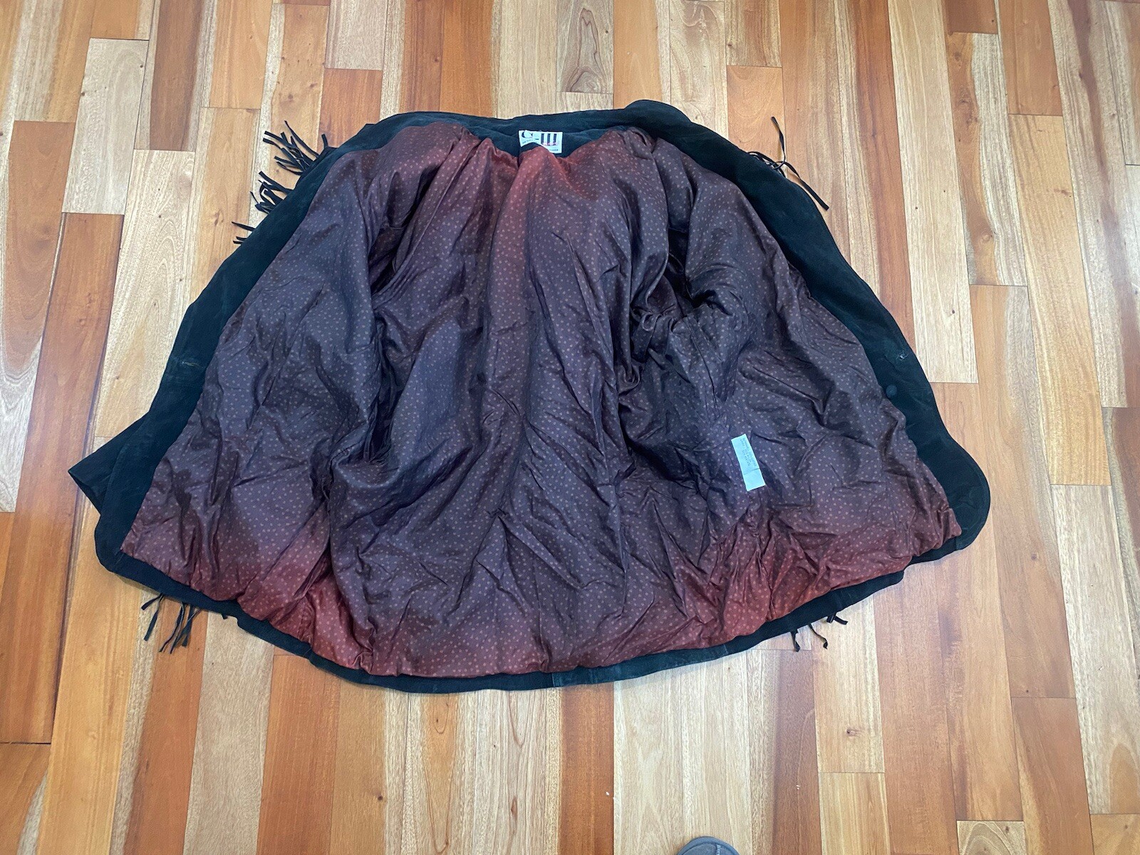 VINTAGE WOMENS G-III BLACK SUEDE LEATHER FRINGE PLUS SIZE 26-28 WESTERN COAT