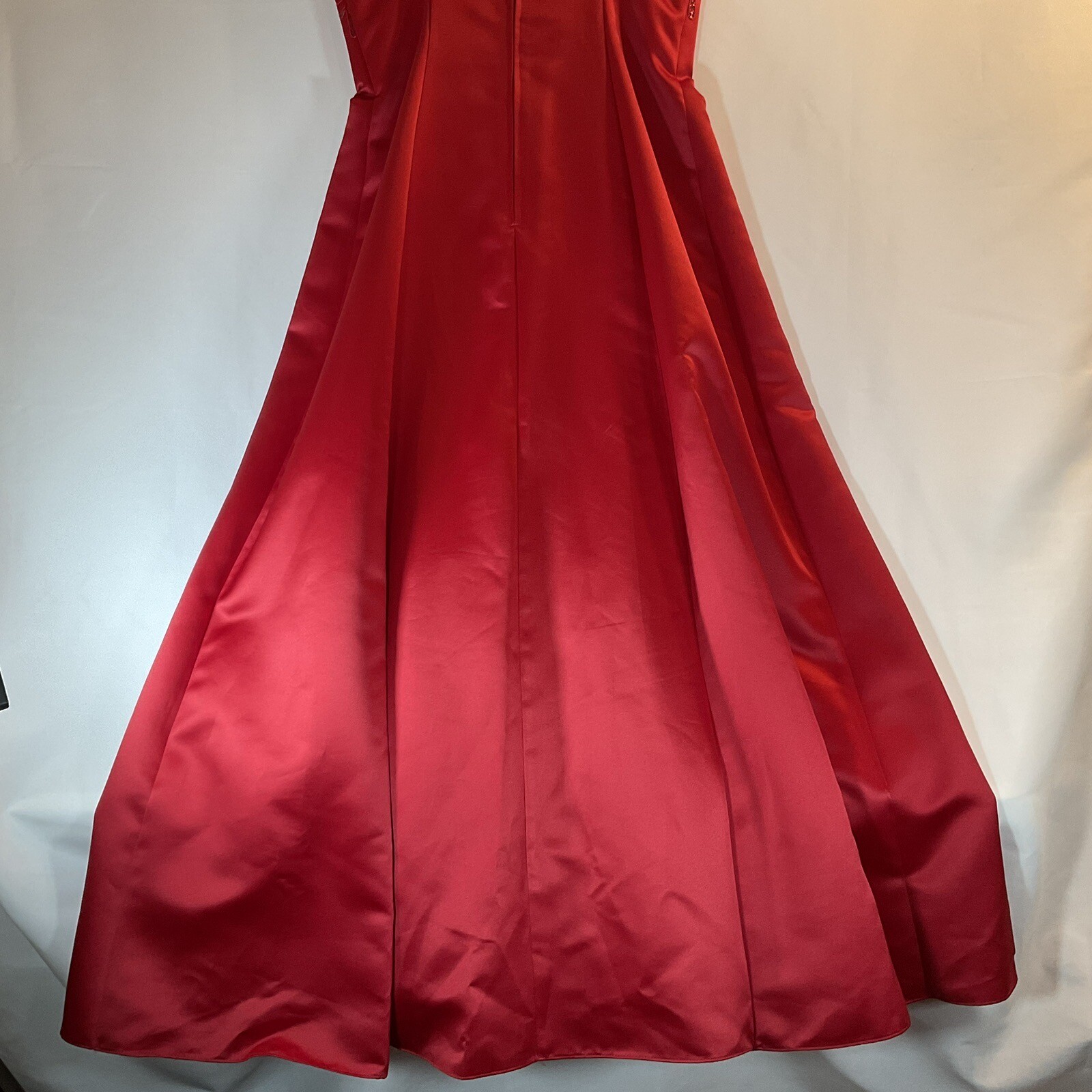 Vintage Let’s Fashion Embroidered Red Prom Formal Dress Gown Size Lg w/ Wrap USA
