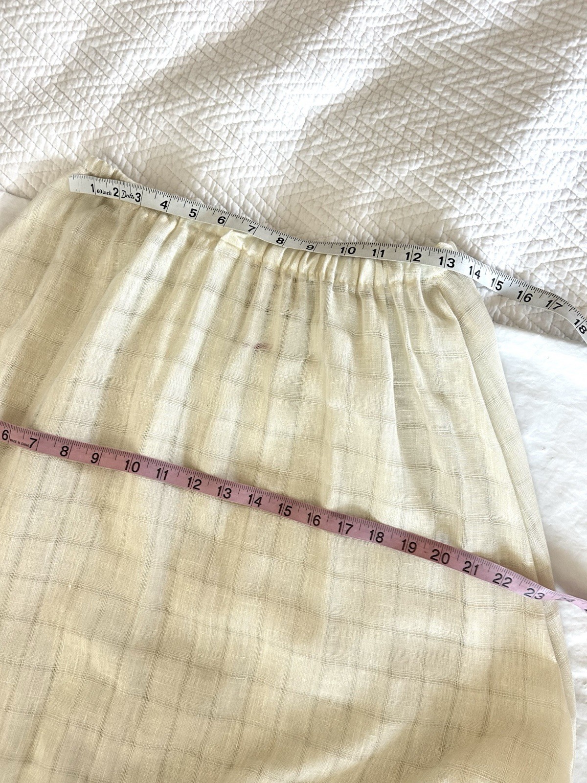 Gunne Sax 70s Vintage Semisheer Cream Lace Trim Midi Skirt Boho Cottage Prairie