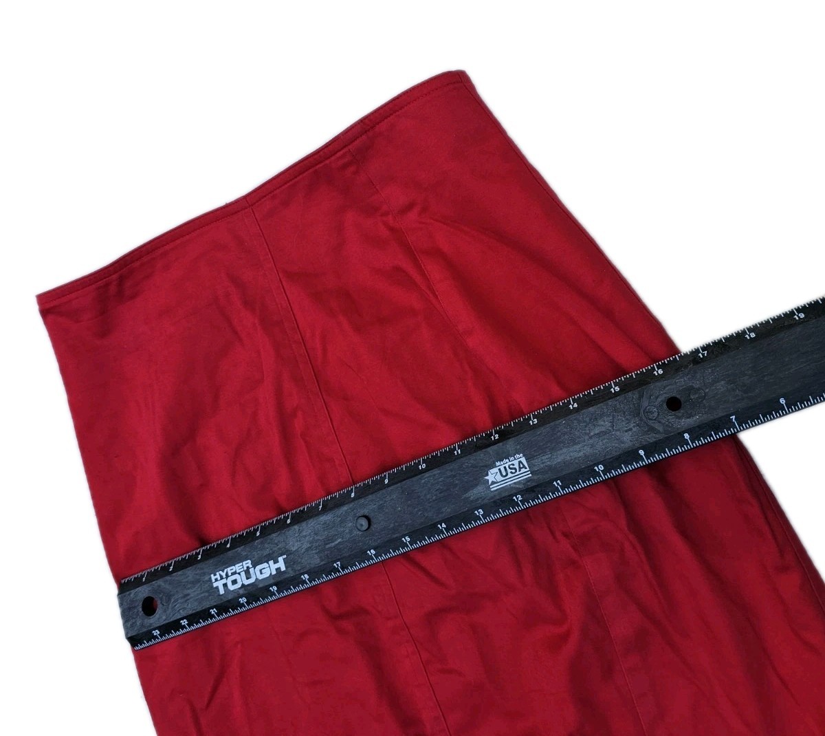 Liz Claiborne Collection Red Cotton Skirt Sz 10P Pencil High Waist Y2K Vintage
