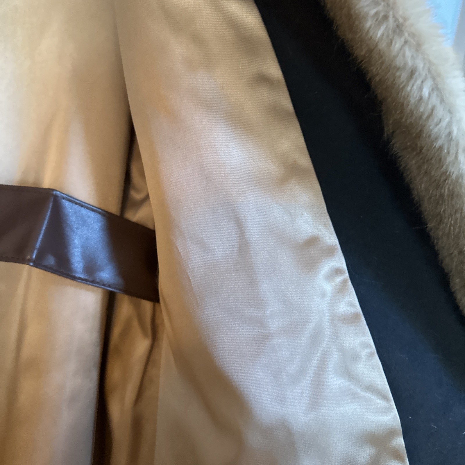 Vintage Grandella Faux Fur Car Coat With Belt. Classic and Elegant. Faux Mink.