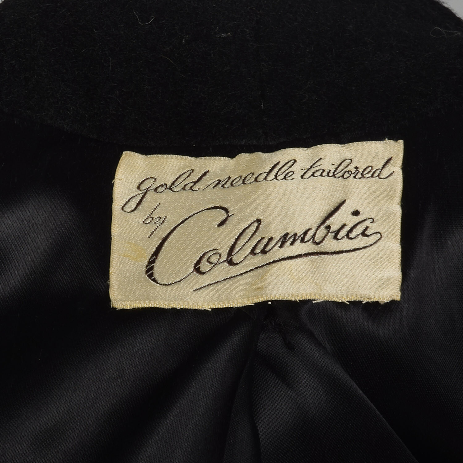 Large 1950s Princess Coat Black Wool Batwing Dolman Sleeve Winter VTG 50s