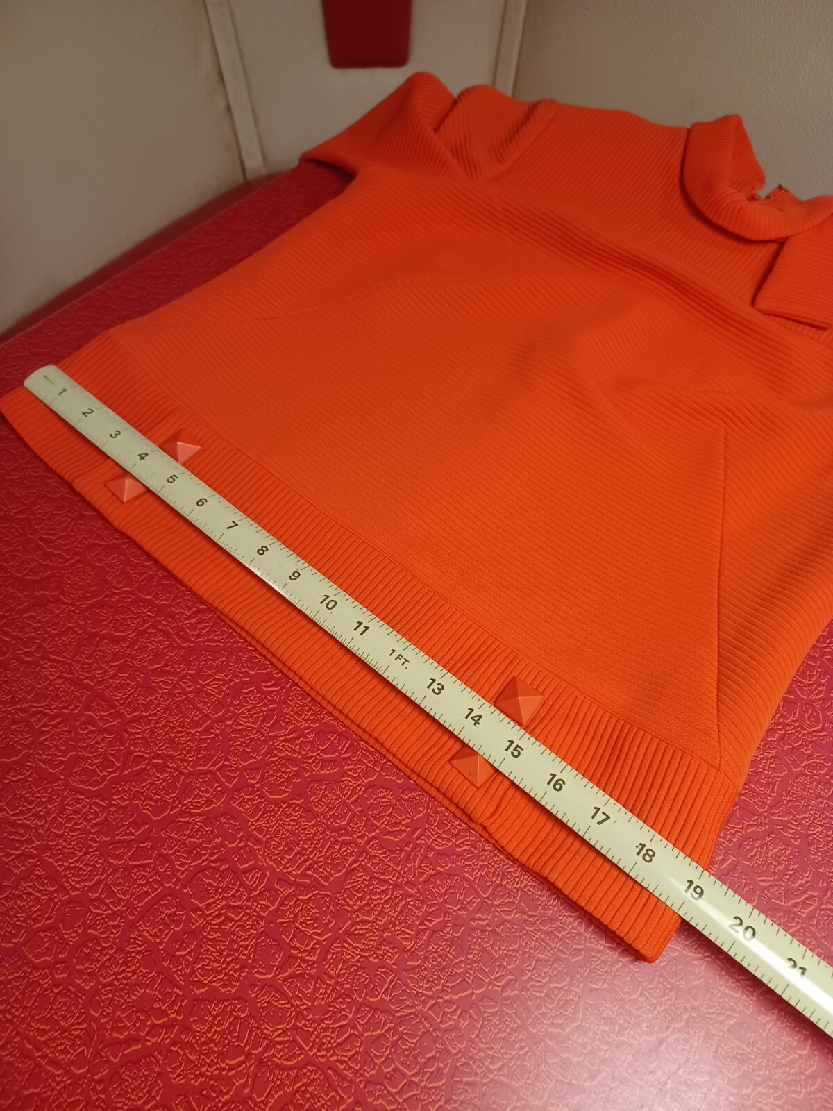 Vtg Mid-century 1960s Polyester Skirt Set UNION LABEL Orange Henry Lee MOD MCM