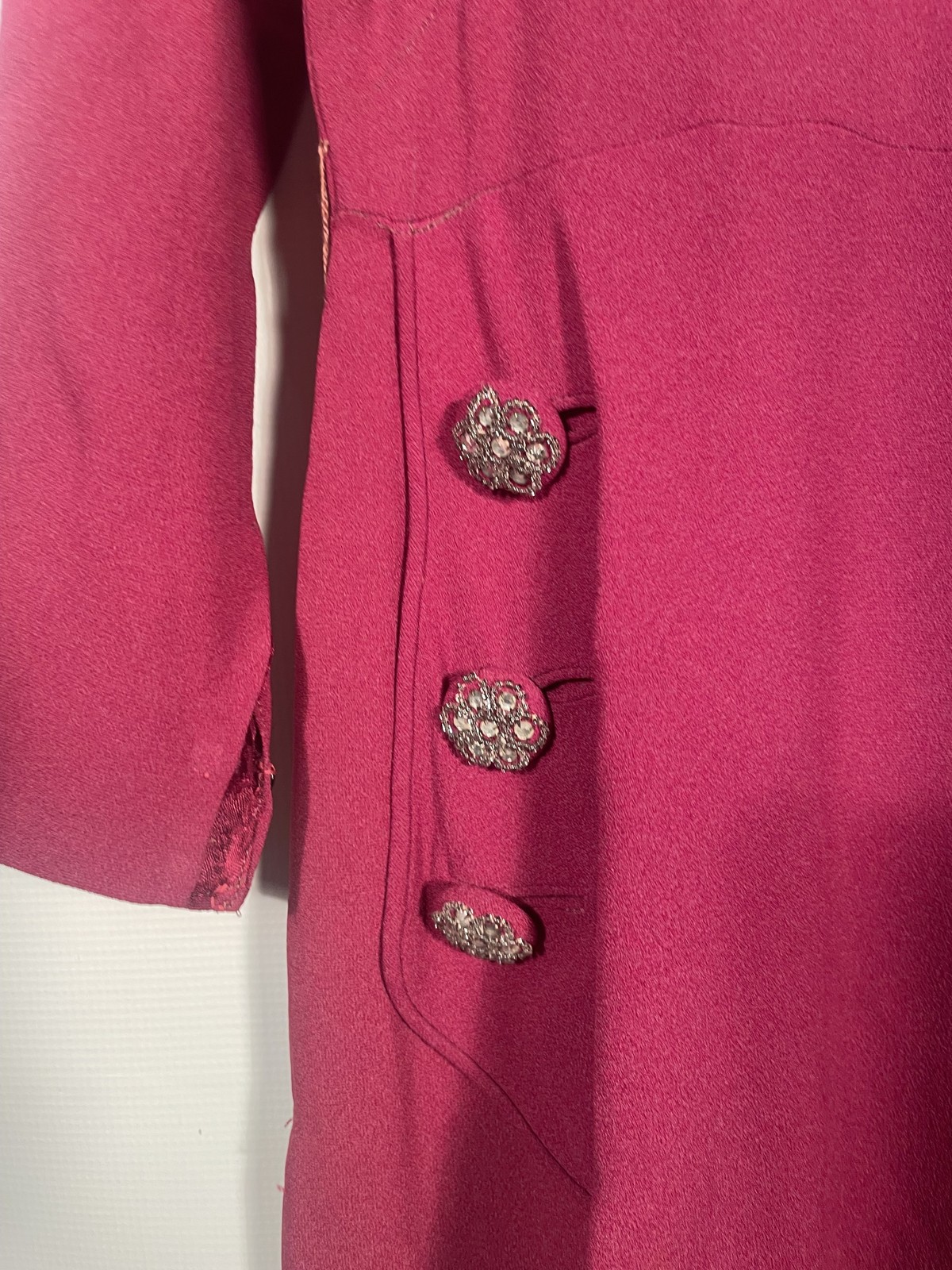 Vintage 1940’s Burgundy Rayon Crepe Dress Size S/M