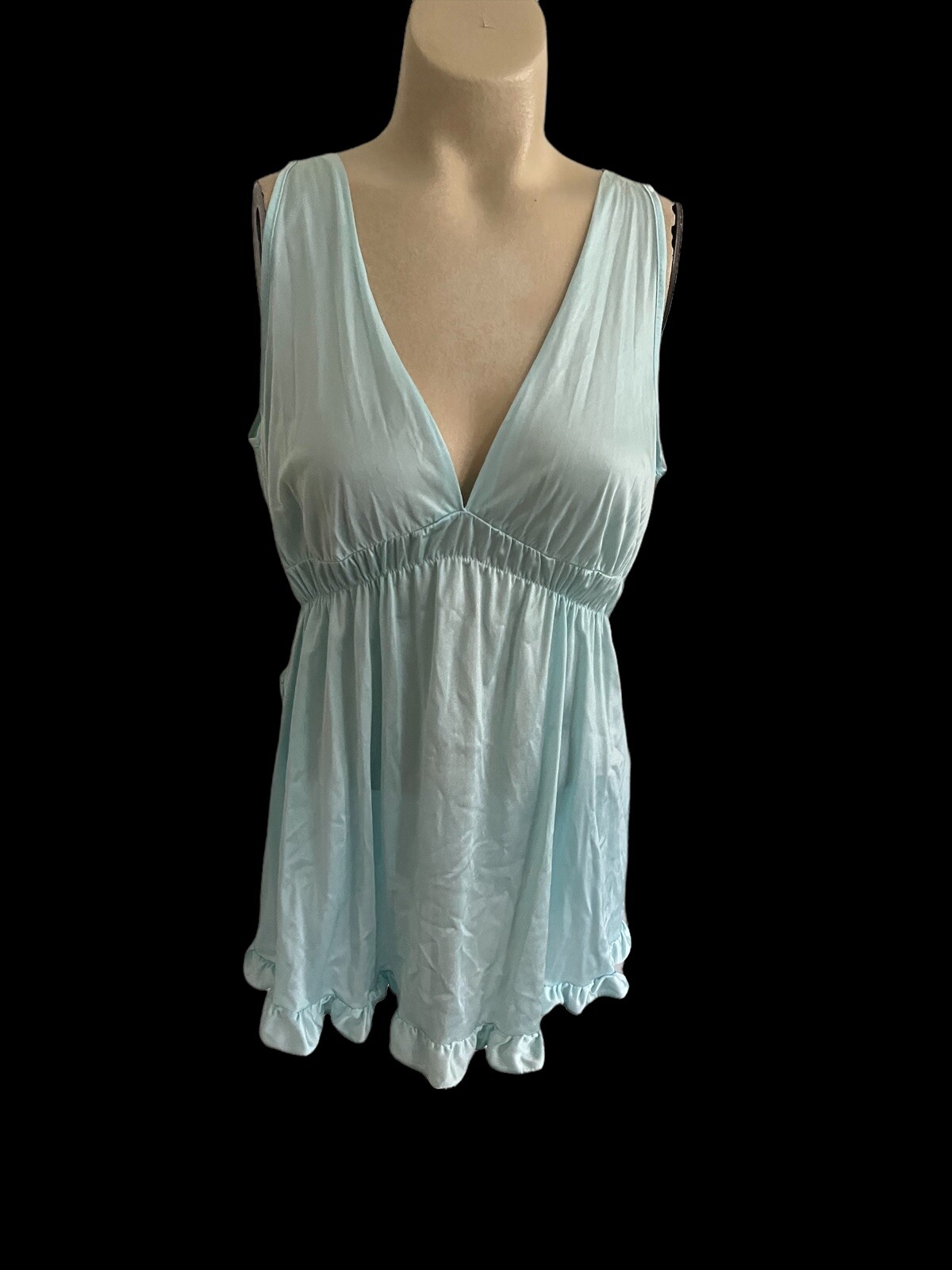 VINTAGE ‘70’s JILL ANDREA NEW YORK BLUE SZ MEDIUM BABYDOLL NIGHTIE FREE S/ H OF