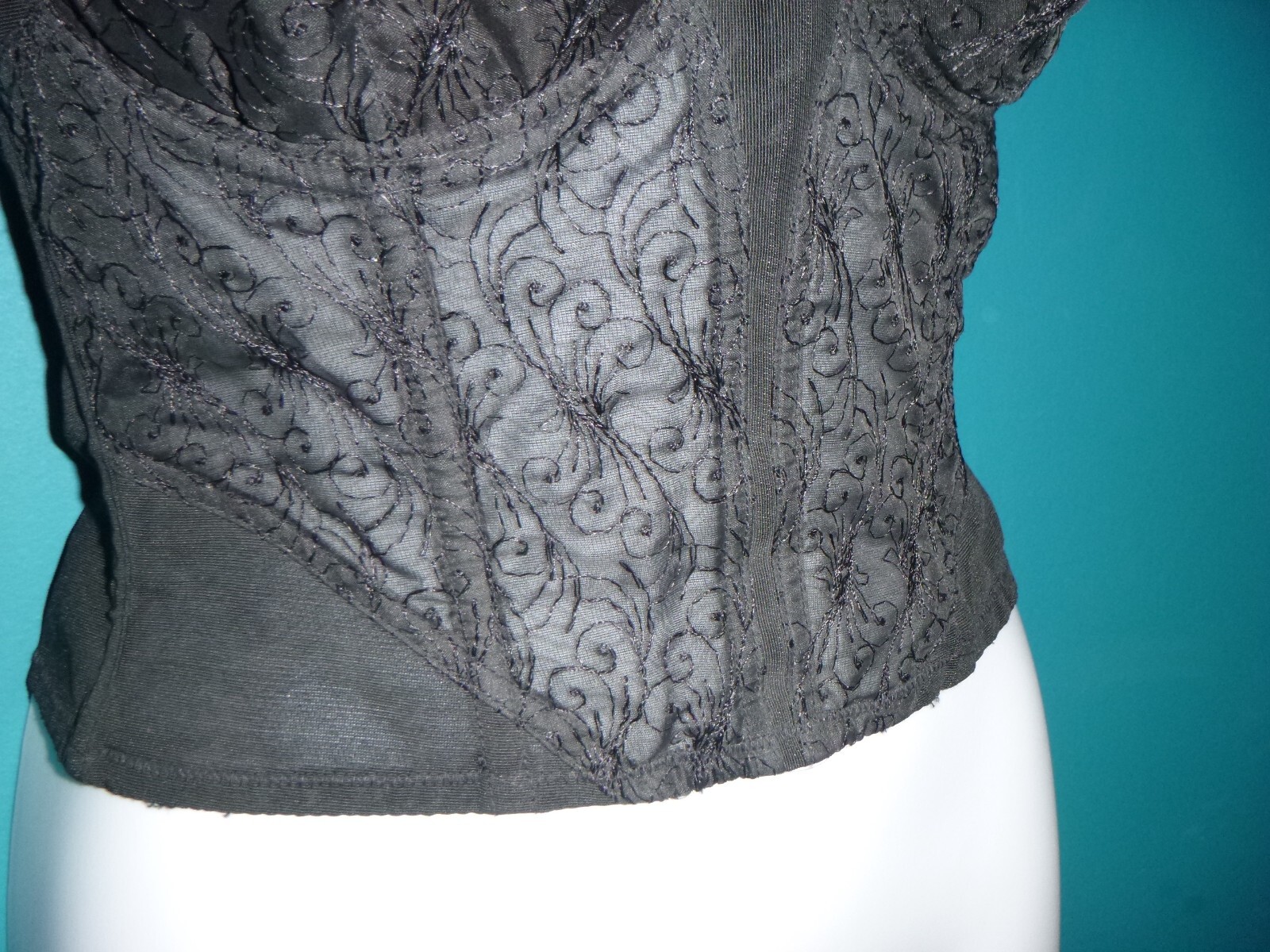 Vtg 50s 60s Playtex Living Longline Strapless Bra Black Sz 34C
