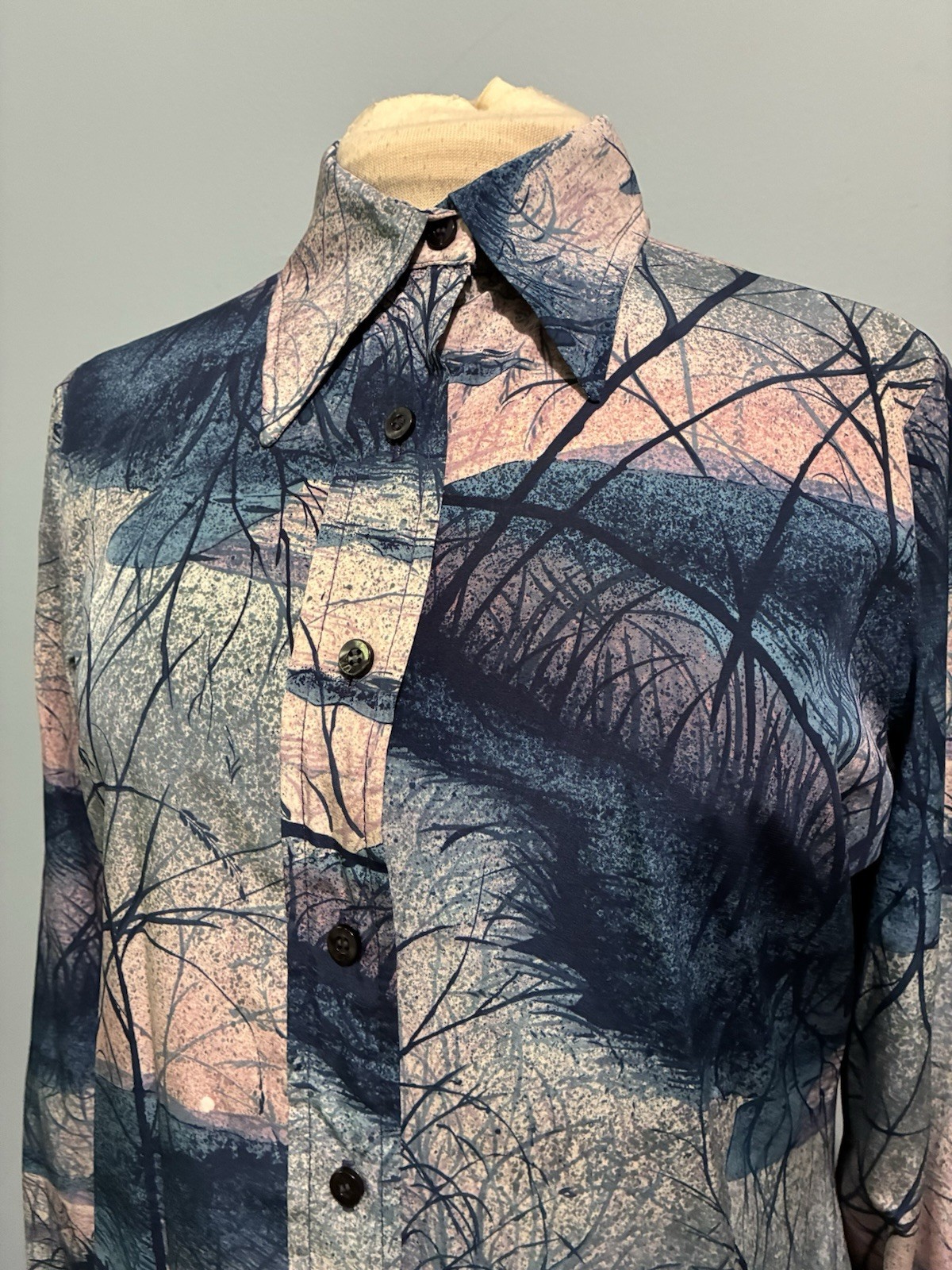 Vintage 60s 70s Shirt Blouse Top Scarf Bandana Contessa Monique Florence Alper