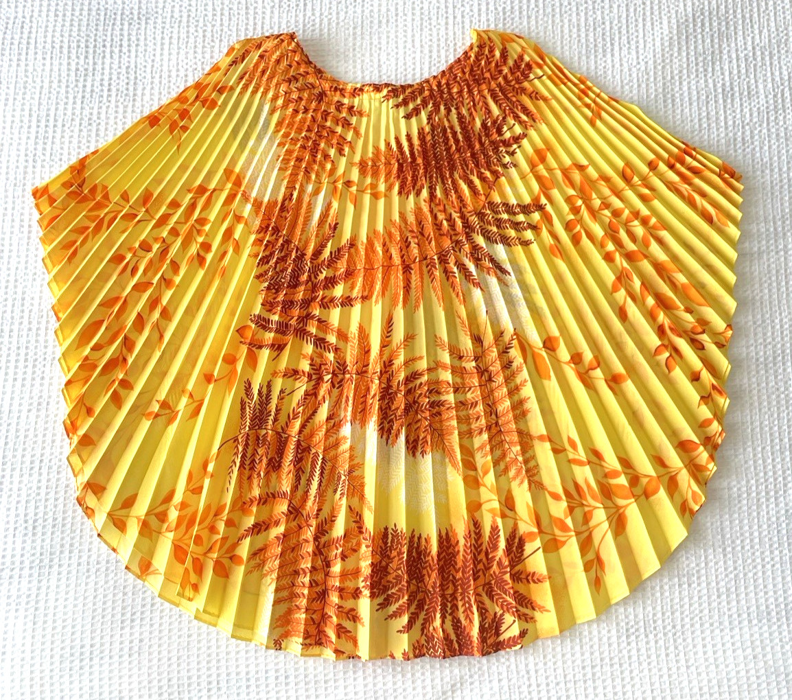Vintage Royal Palm Hawaii Accordion Pleated Tropical Blouse Resort Top 70’s