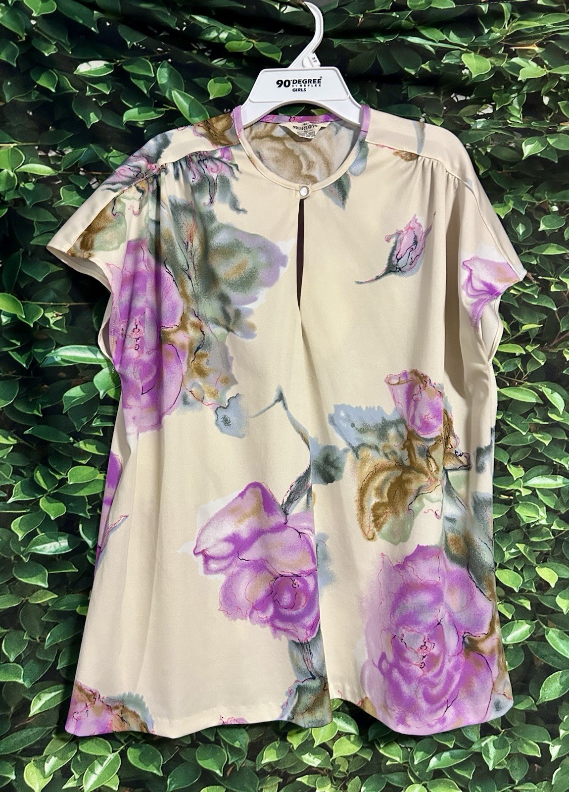 Vintage 1960s Morlove Floral Blouse Union Made USA Women’s Large