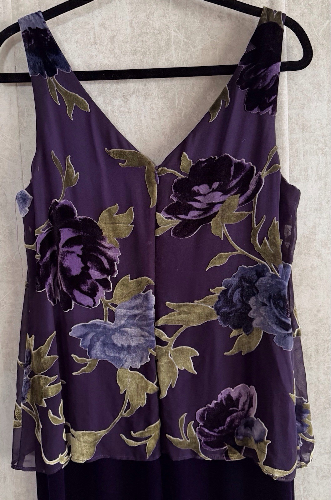 Vintage Jeffery & Dara Purple 2Pc Floral Jacket Blouse Sleeveless Dress Sz 10