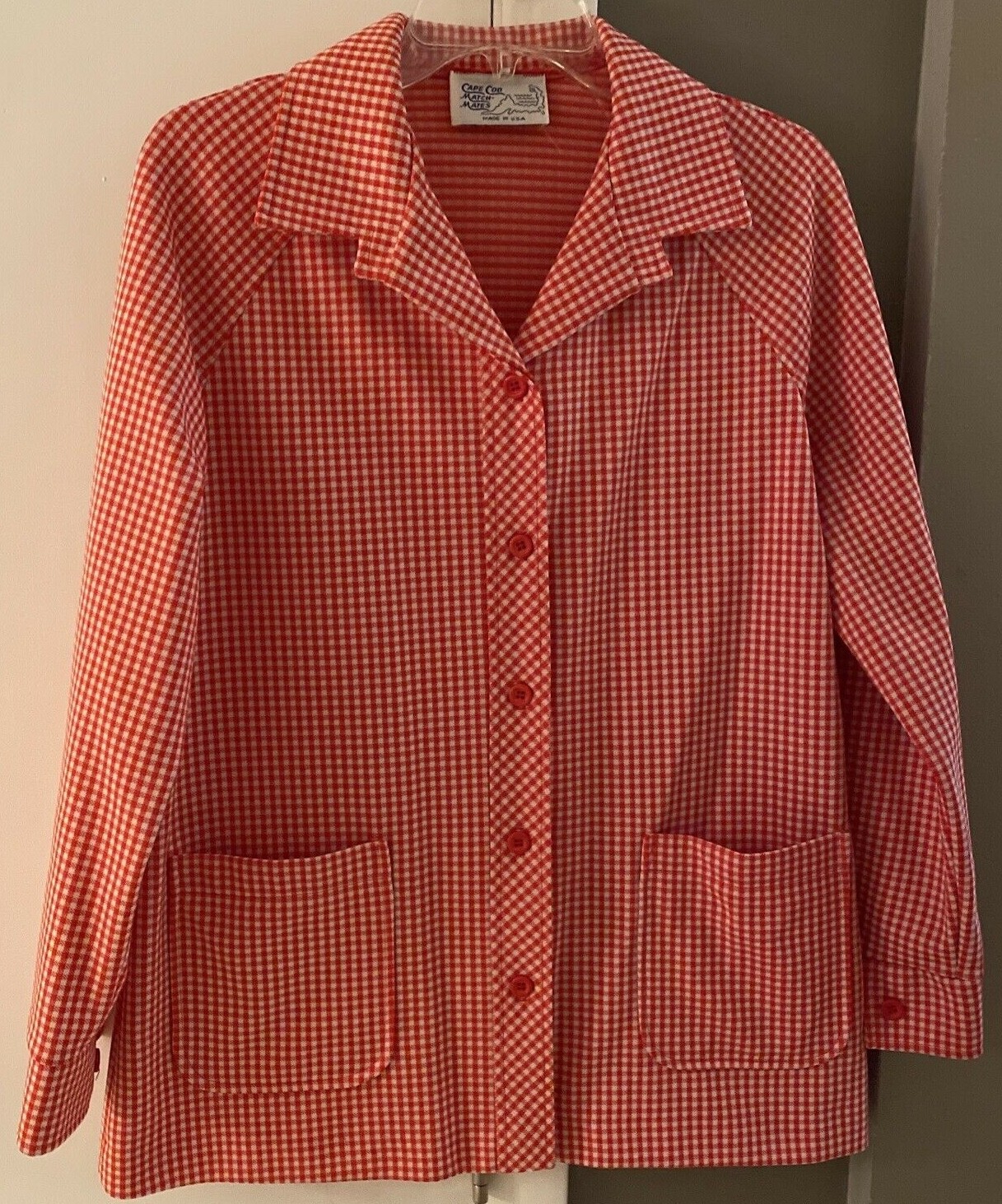 Vintage Cape Cod Match Mates checked women’s jacket size Large polyster