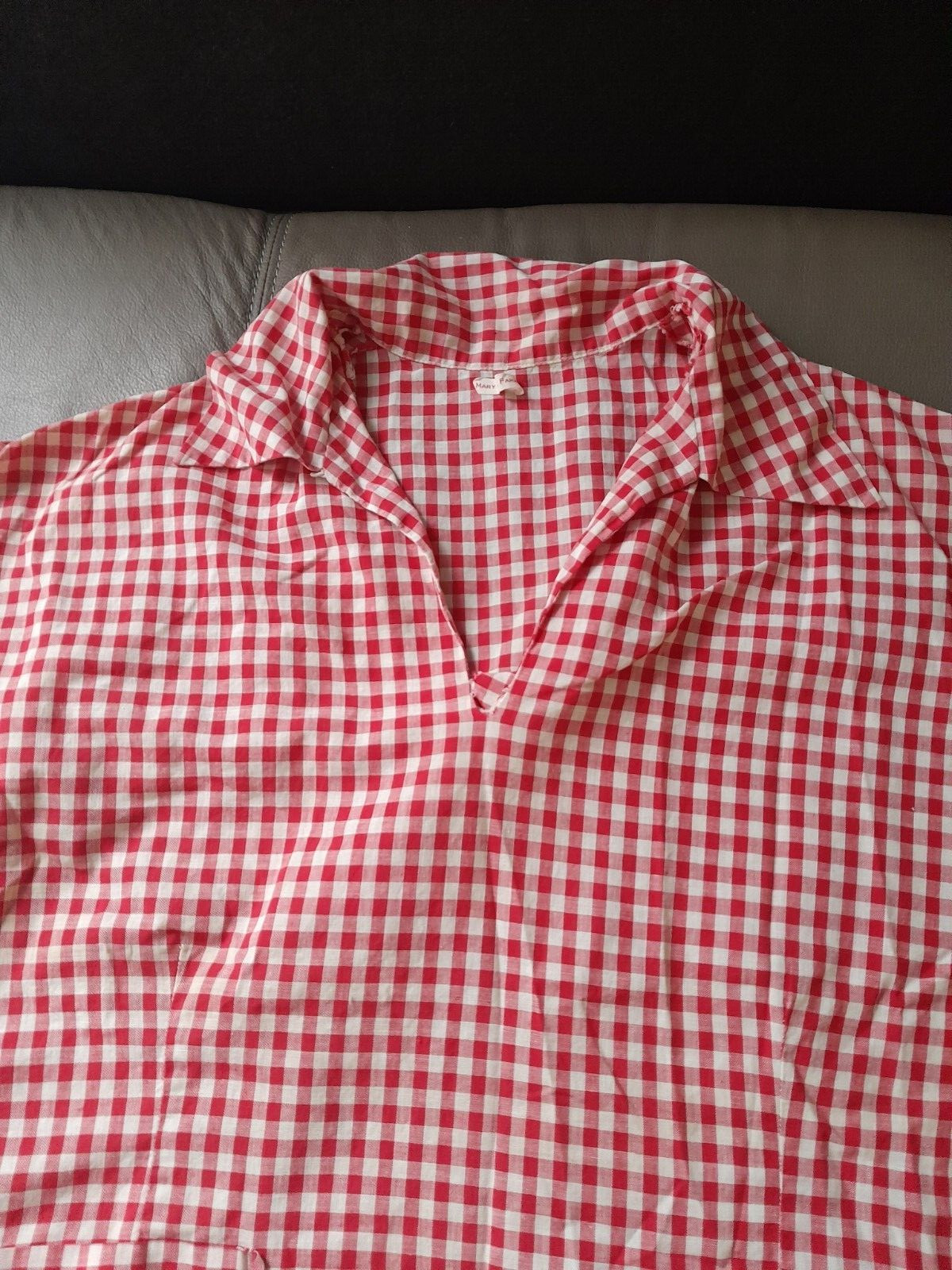 1950S LADIES BLOUSE TOP ROCKABILLY WESTERN CHECKS ROCK N ROLL LARGE XL