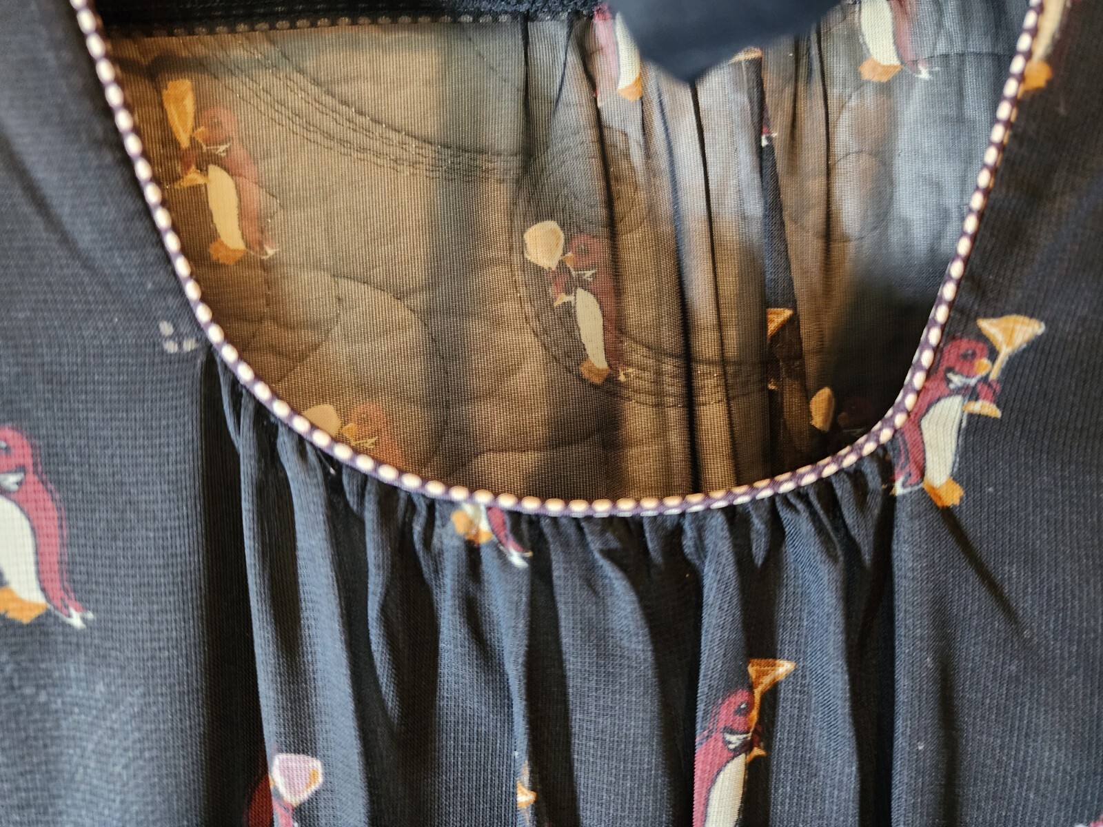 RARE Coach Neck Tie Dress Penguin holding champagne glass Rare print SZ 10.