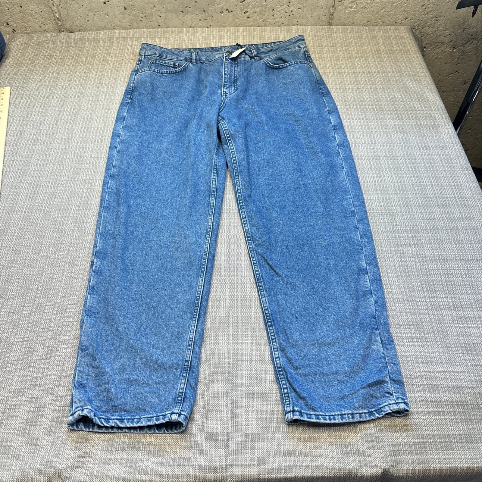 New Wide Leg Baggy Jeans Womens 12 Topshop Highrise Relaxed Vintage Inspired