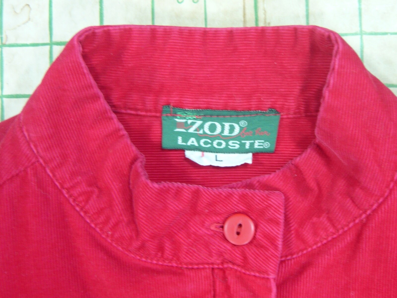 IZOD LACOSTE vintage 60s RED CORDUROY JACKET hipster prep made in Japan L