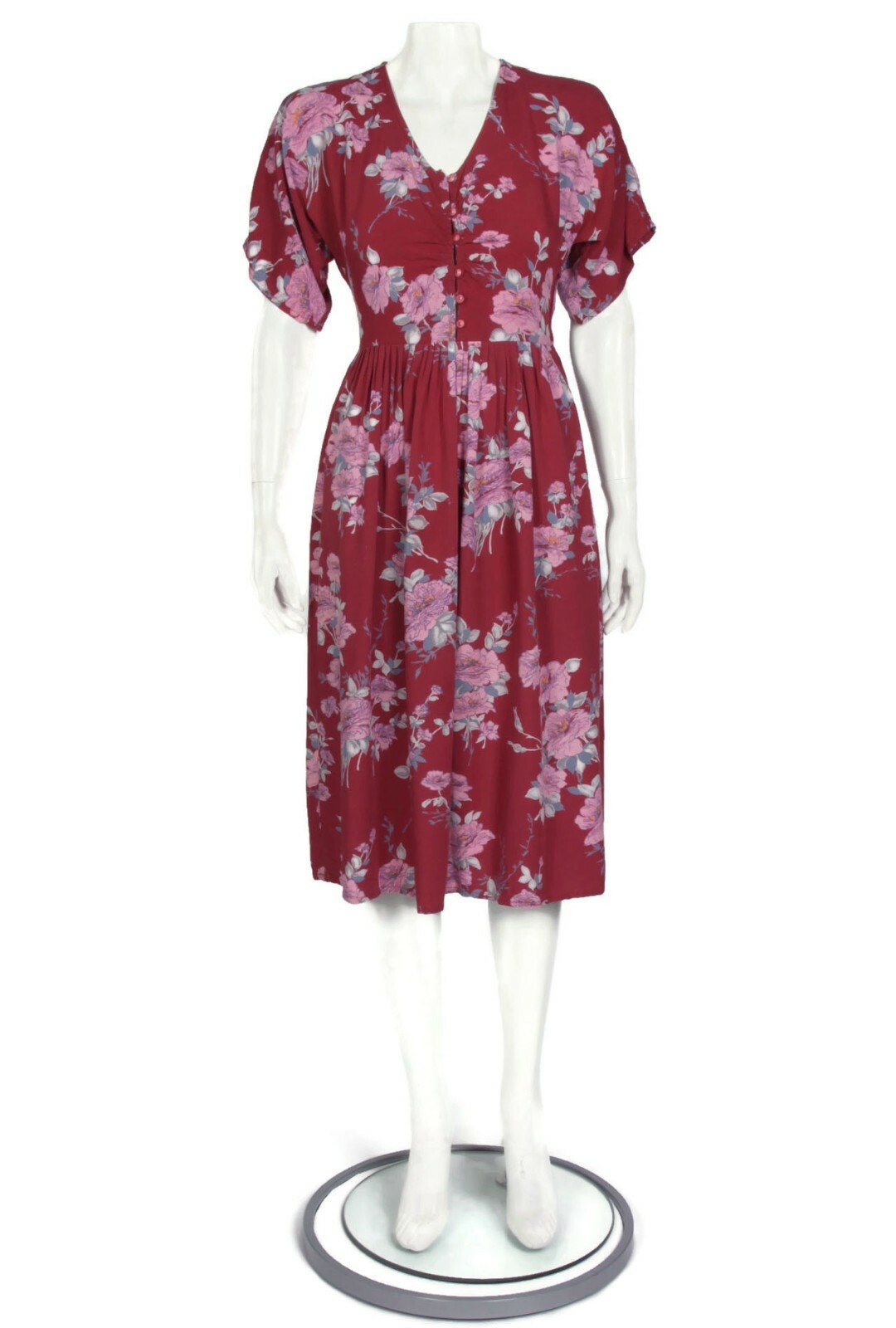 Vintage ANASTASIA Paris Purple Floral Cottagecore Dress 40FR XS/S France /680