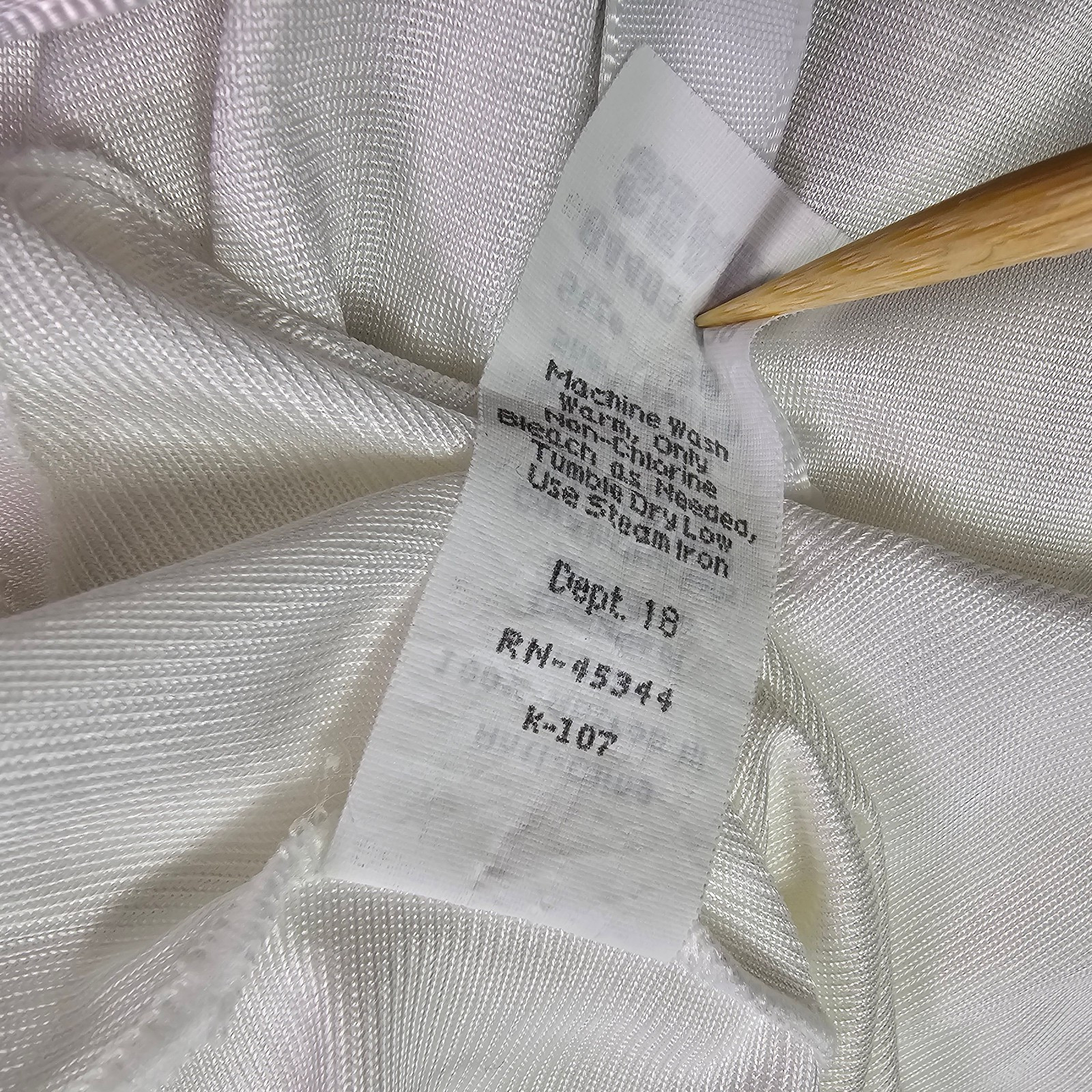 Vintage Sears White Full Slip Size 38 Short Nylon Anti-Cling Adjustable Straps