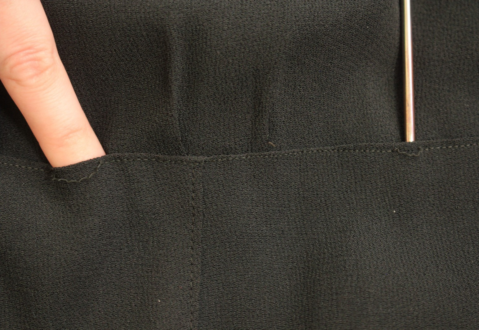 VTG Women’s 30s Black Drop Waist Dress W/ Lace Insert Sleeves Sz M/L 1930s