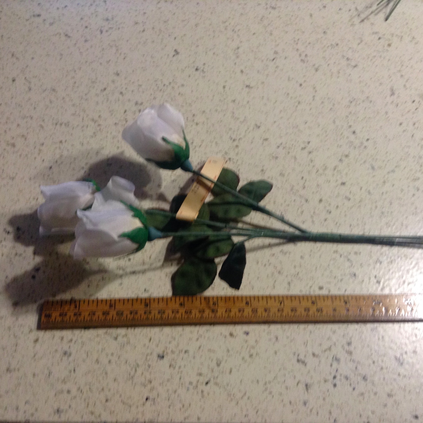Vintage Millinery Flower 2 1/4″ 3pc White Lot German for Hat Bride or Hair Y125