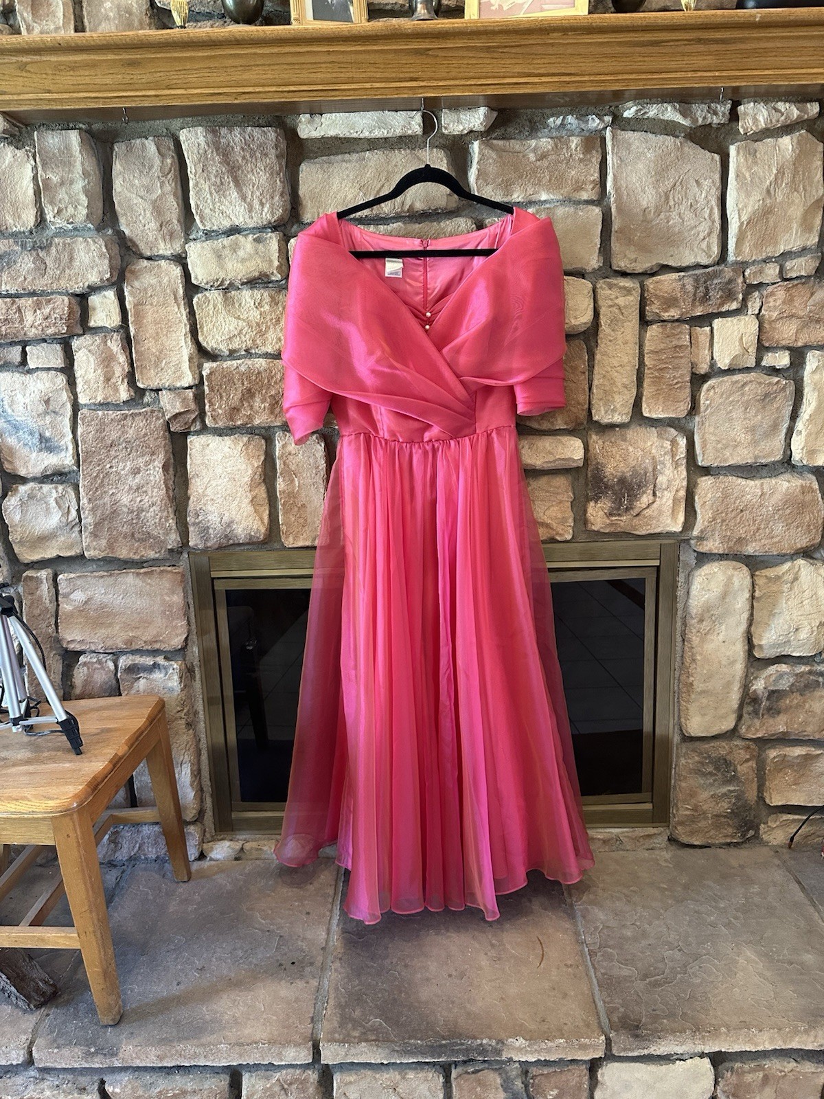 Watters & Watters VTG 80s/90s Women Formal Bridal Pink Gown Sz 10 Layered Ruffle