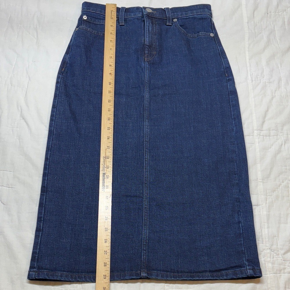 NWT Banana Republic Vintage 90s Y2K High-Rise A-Line Denim Midi Skirt Dark Wash
