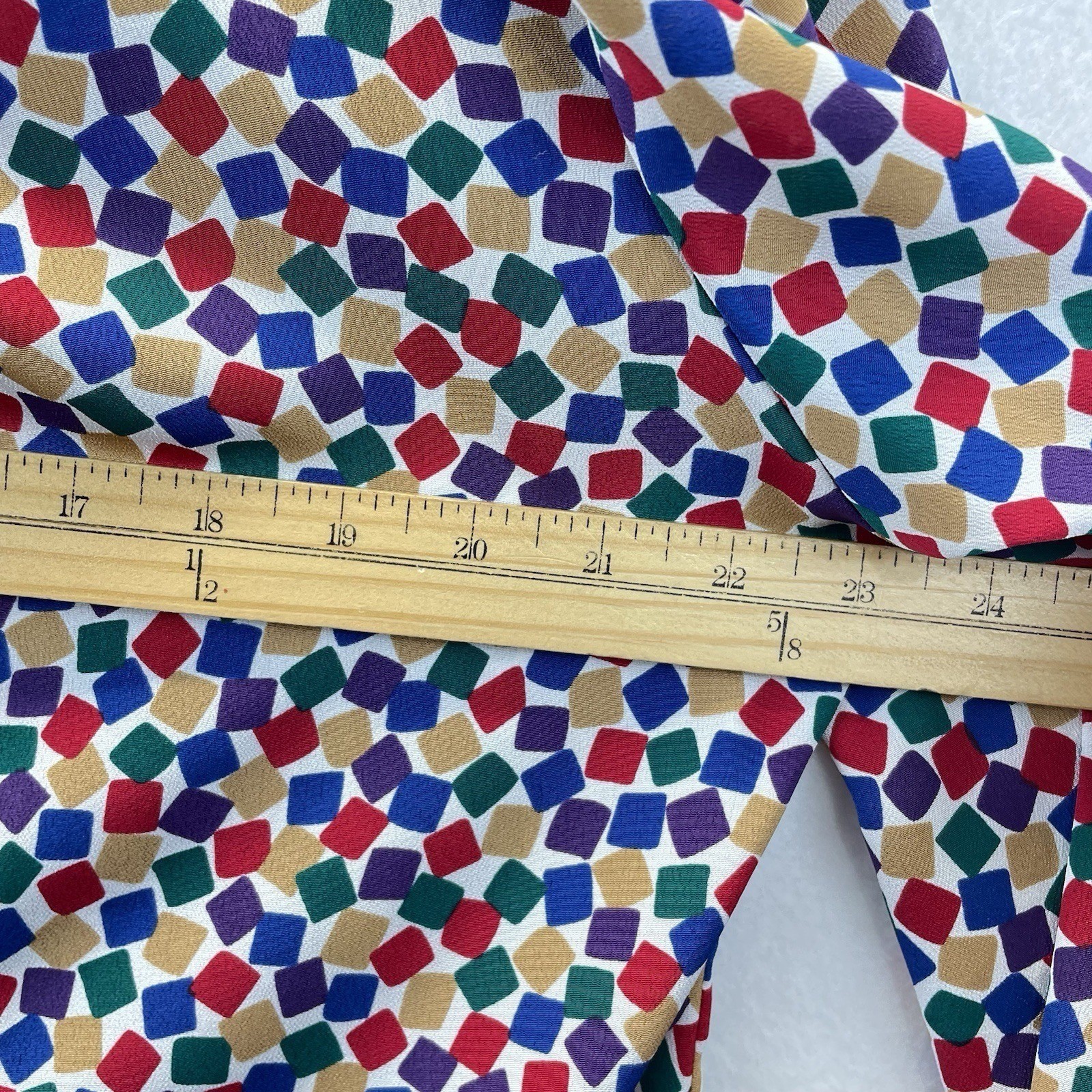Bleyle Geometric Square Print Blouse Women 16 Multicolor Excellent Vintage 80s